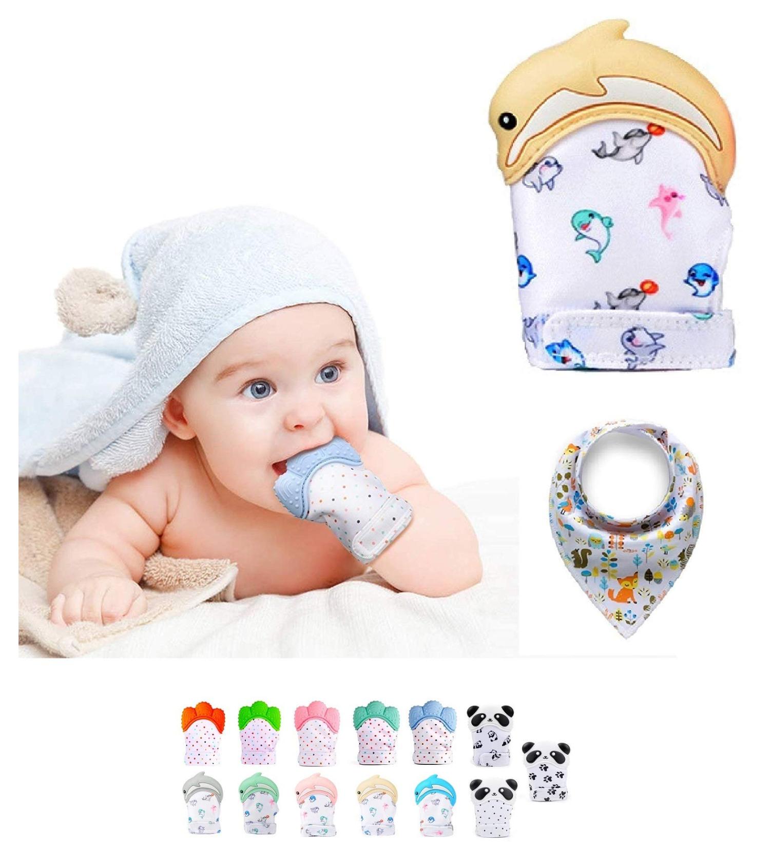 Funky Planet Bite Glove for Babies | Teething Toy & Rustling Gear | Food-Safe Silicone | Includes Bandana Bib - Buy Online on GoSupps.com