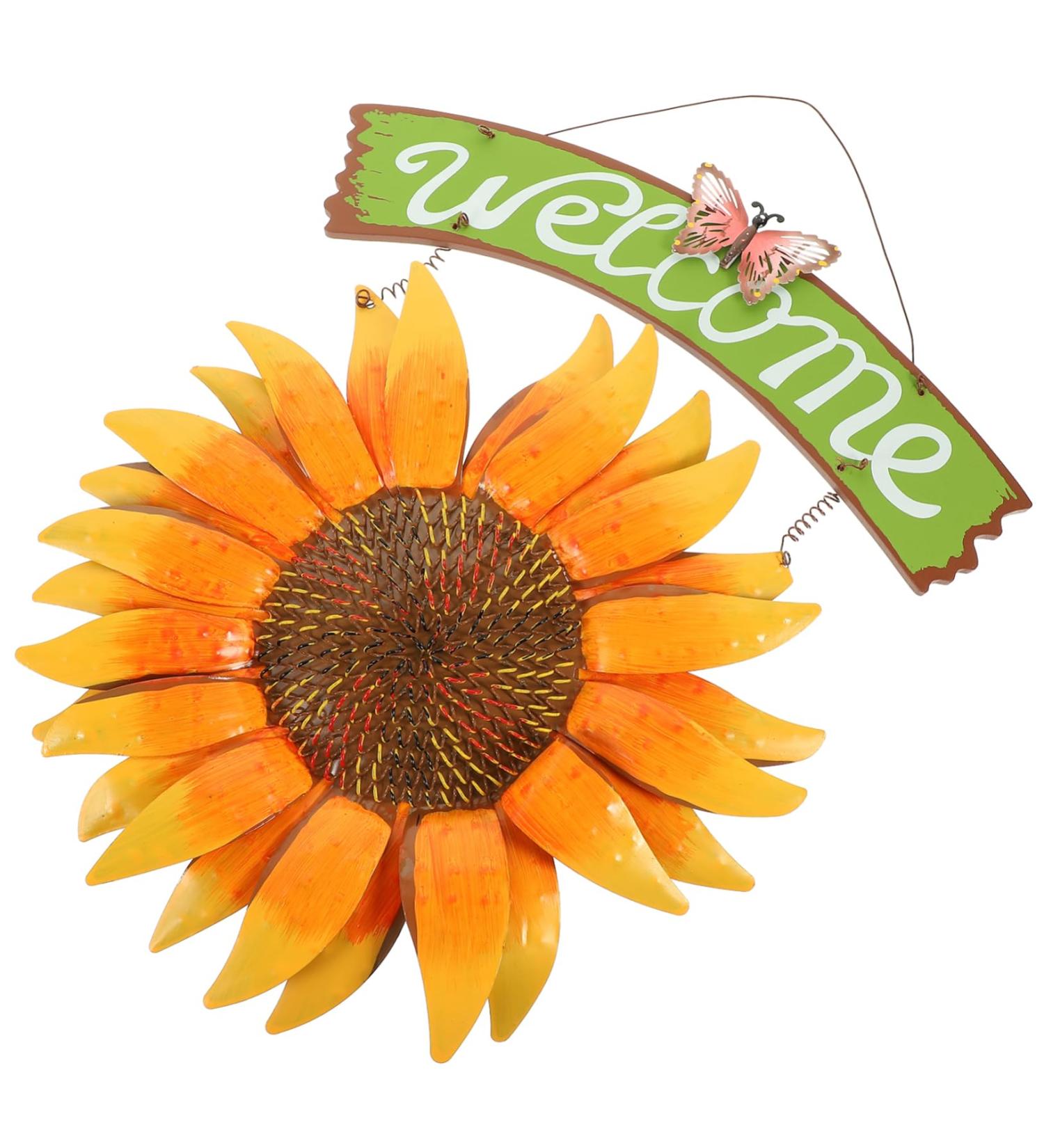 Ciieeo Style Door Art Decor Home Pendant Artistic Pastoral Decorative Porch in Sign Front For Sunflower - Buy Online on GoSupps.com