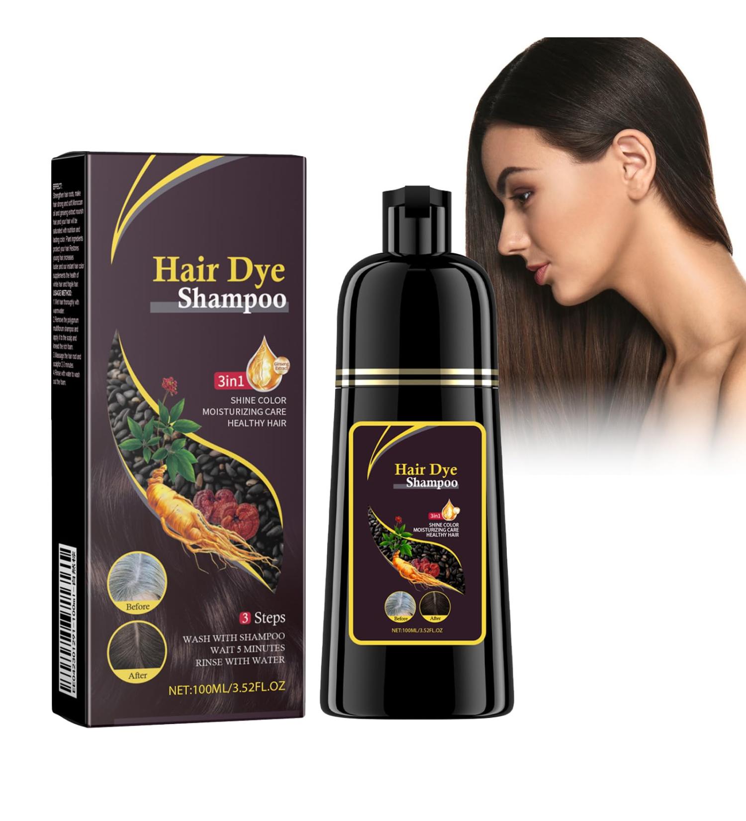  Cynamus Hair Dye 3 in 1 Natural Hair Dye Shampoo for Grey Hair Instant Shampoo for Men and Women (Brown) - Buy Online on GoSupps.com