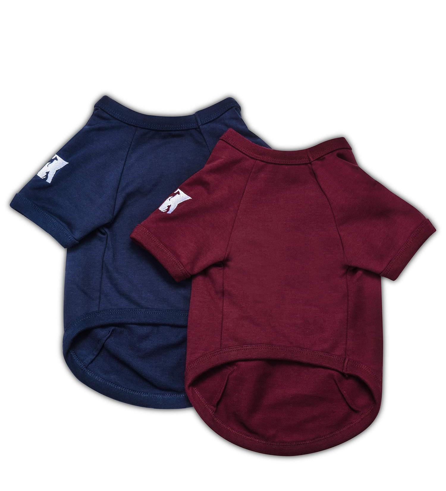 Koneseve Dog Shirts 2-Pack Blue & Red 2XL | Breathable Cotton Puppy Clothes for Small to Large Dogs | Adorable Fashion Apparel for Pets - Buy Online on GoSupps.com
