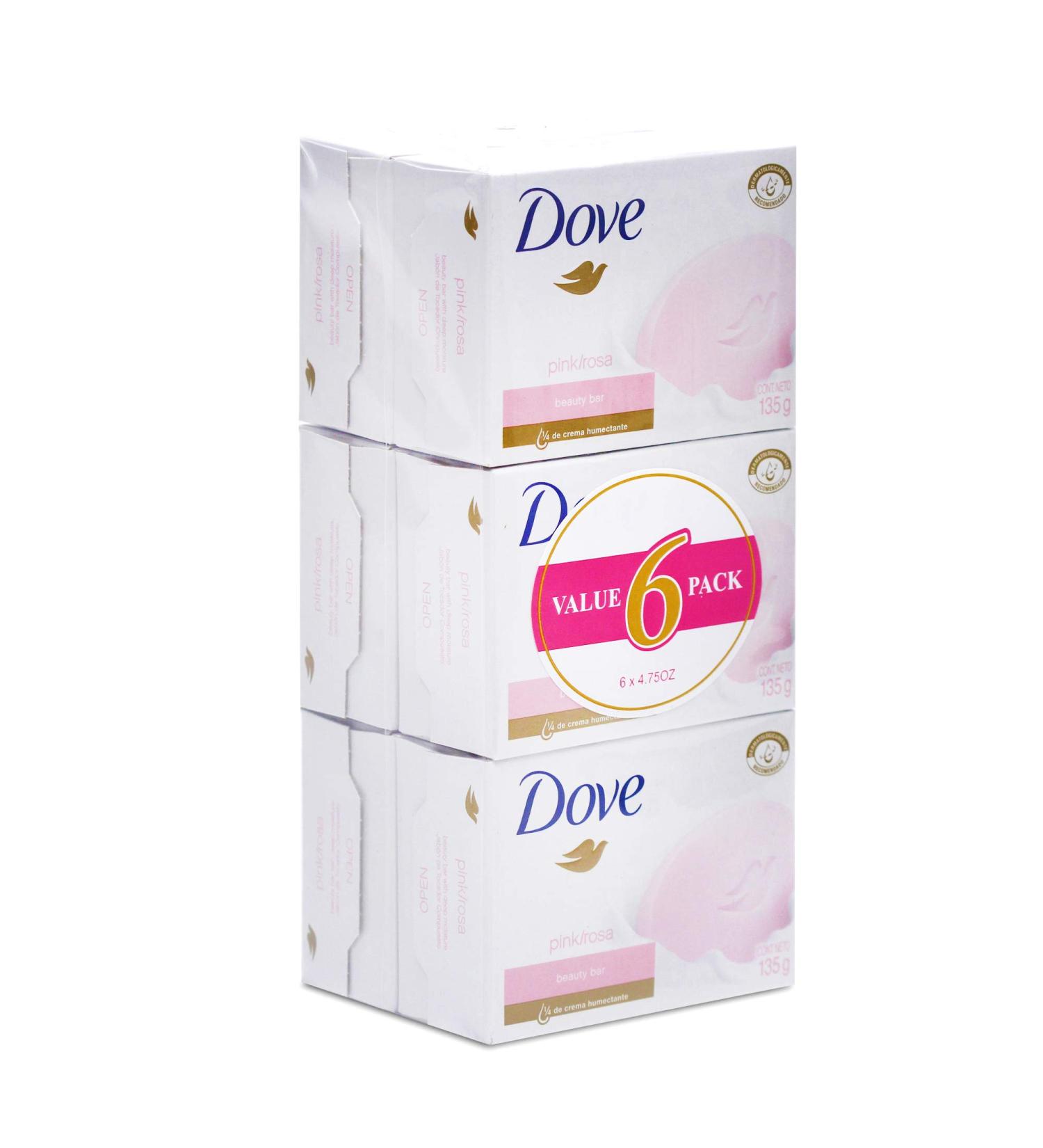 Dove Beauty Cream Bar Soaps Pink/Rosa - 135g / 4.76oz x 6 Pack6 Pink Rose 4.76 Ounce (Pack of 6)