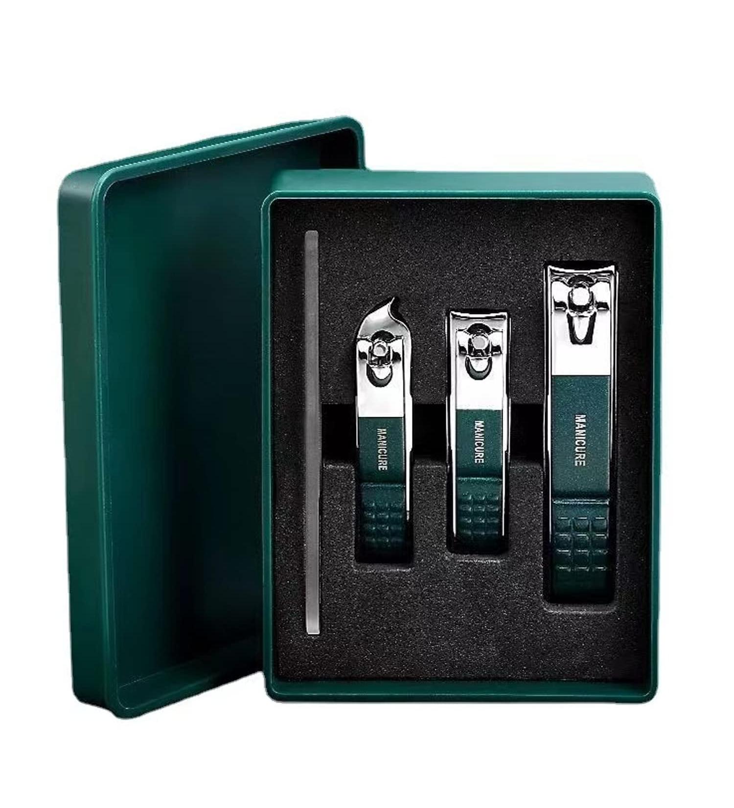 Nail Clippers with Catcher/Stainless Steel Heavy Duty Fingernail and Built-in Nail File for Men & Women/Ergonomic Handle with Wide Jaws for Thick Nails/includes Leather Storage Bag Key Ring.GENPAR Green01 - Buy Online on GoSupps.com