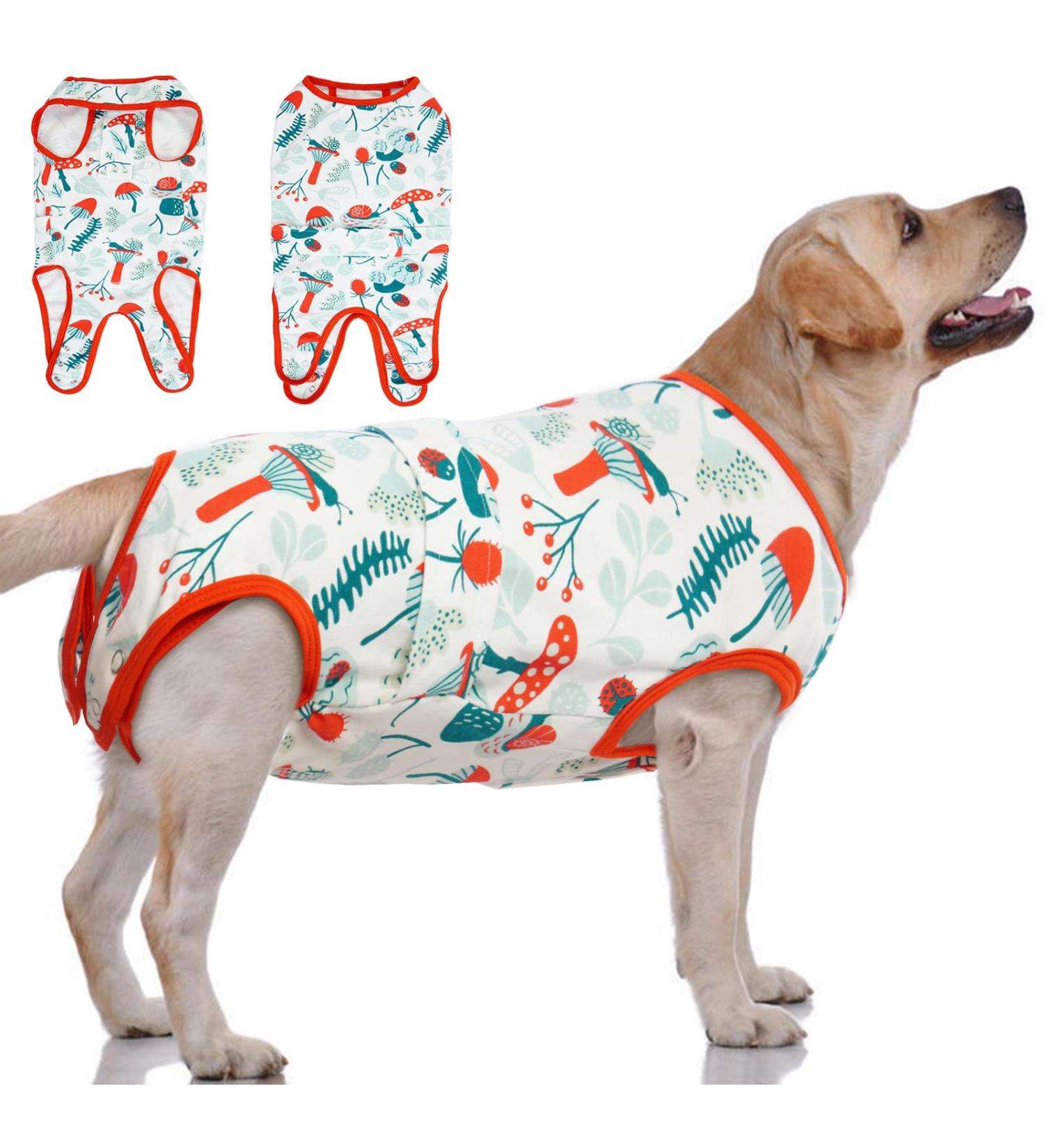 Hjyokuso Recovery Suit for Dogs & Cats - Post-Op Relaxation Shirt & Licking Prevention Vest (XL Mushroom Snails) - Ideal for Small & Large Pets - Buy Online on GoSupps.com