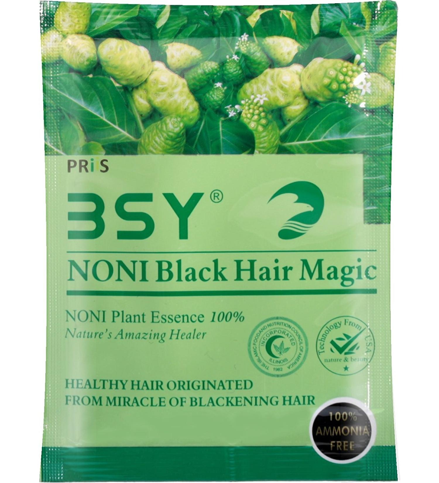 1 x 20g. BSY NONI BLACK HAIR COLOR Organic Natural Hair Dye (Black) Covers Grey Hairs (No PPD para-phenylenediamine)