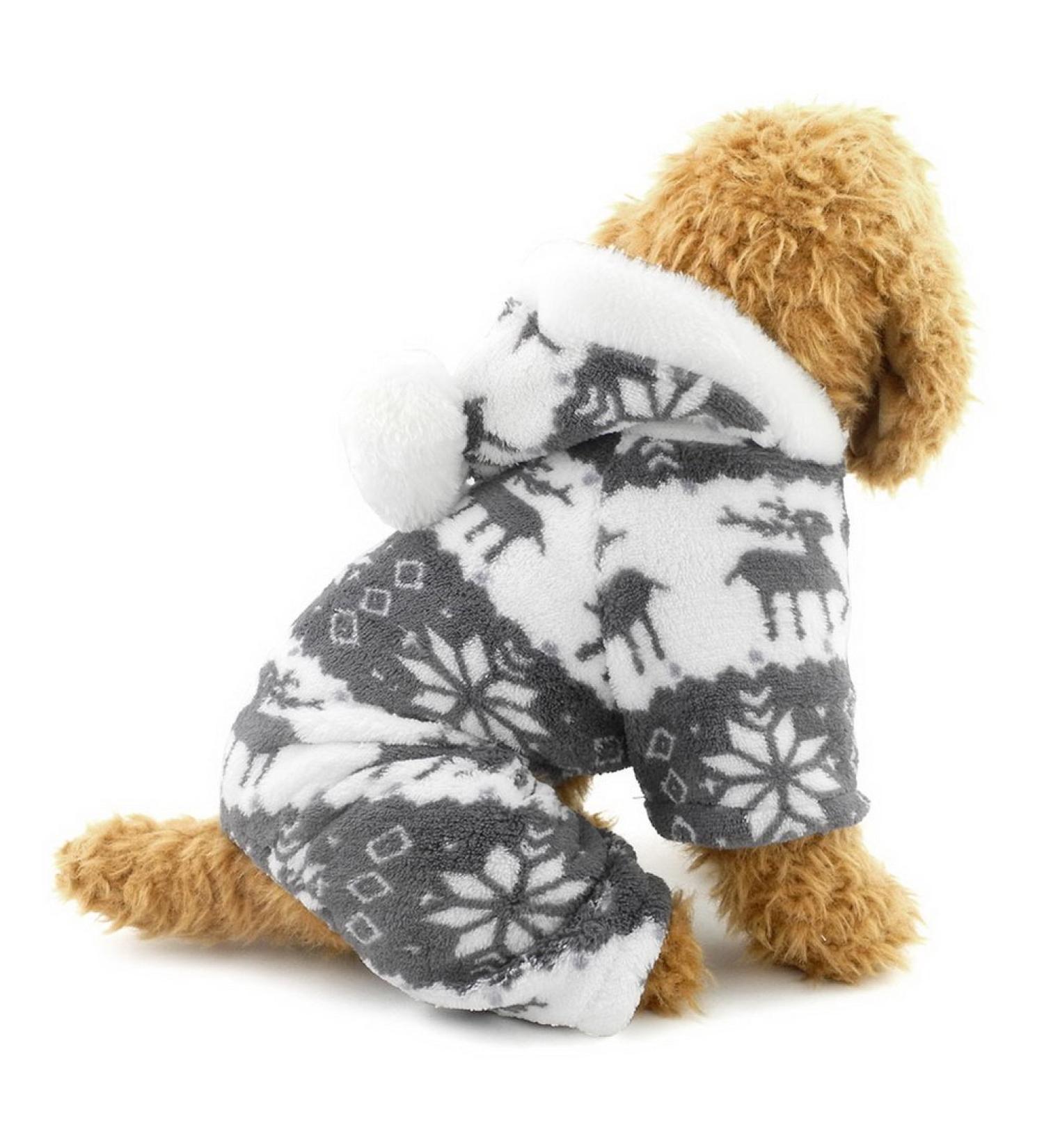 Ranphy Hooded Sweater for Small Dogs & Cats - Soft Velvet Reindeer Pattern - Puppy Jumpsuit XXL (40cm Back 52cm Chest) - Cozy Apparel for Male & Female Pets - Buy Online on GoSupps.com