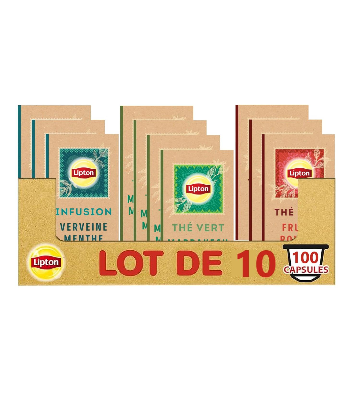 Lipton - Lot de 100 capsules Lipton compatibles Nespresso (40 Marrakech + 30 Verveine + 30 Fruits rouges) - Buy Online on GoSupps.com