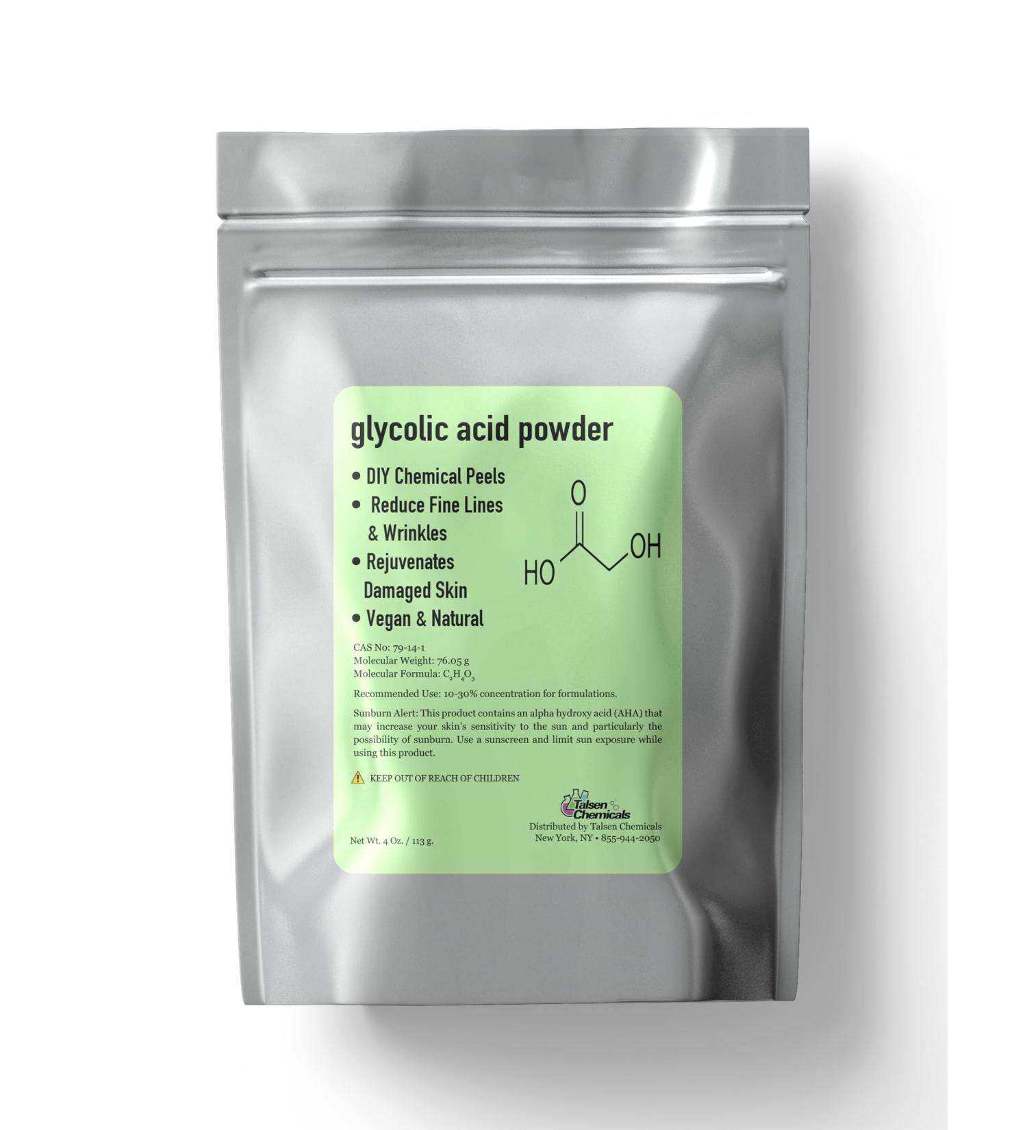 Talsen Chemicals Glycolic Acid Powder DIY Glycolic Crystal Powder is Pure DIY Cosmetics (4 Oz/113 grams) - Buy Online on GoSupps.com