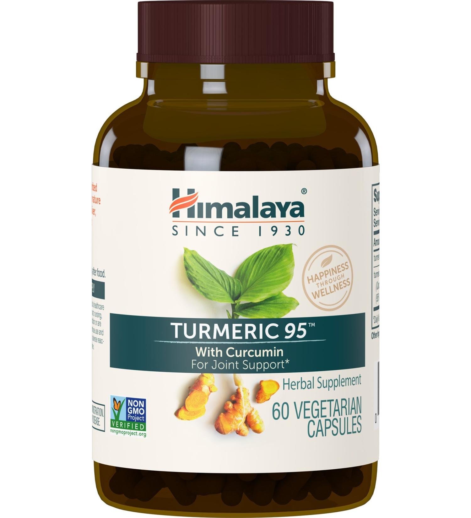 Himalaya Turmeric 95 with Curcumin 600mg - Joint Support & Mobility - 60 Capsules - Buy Online on GoSupps.com