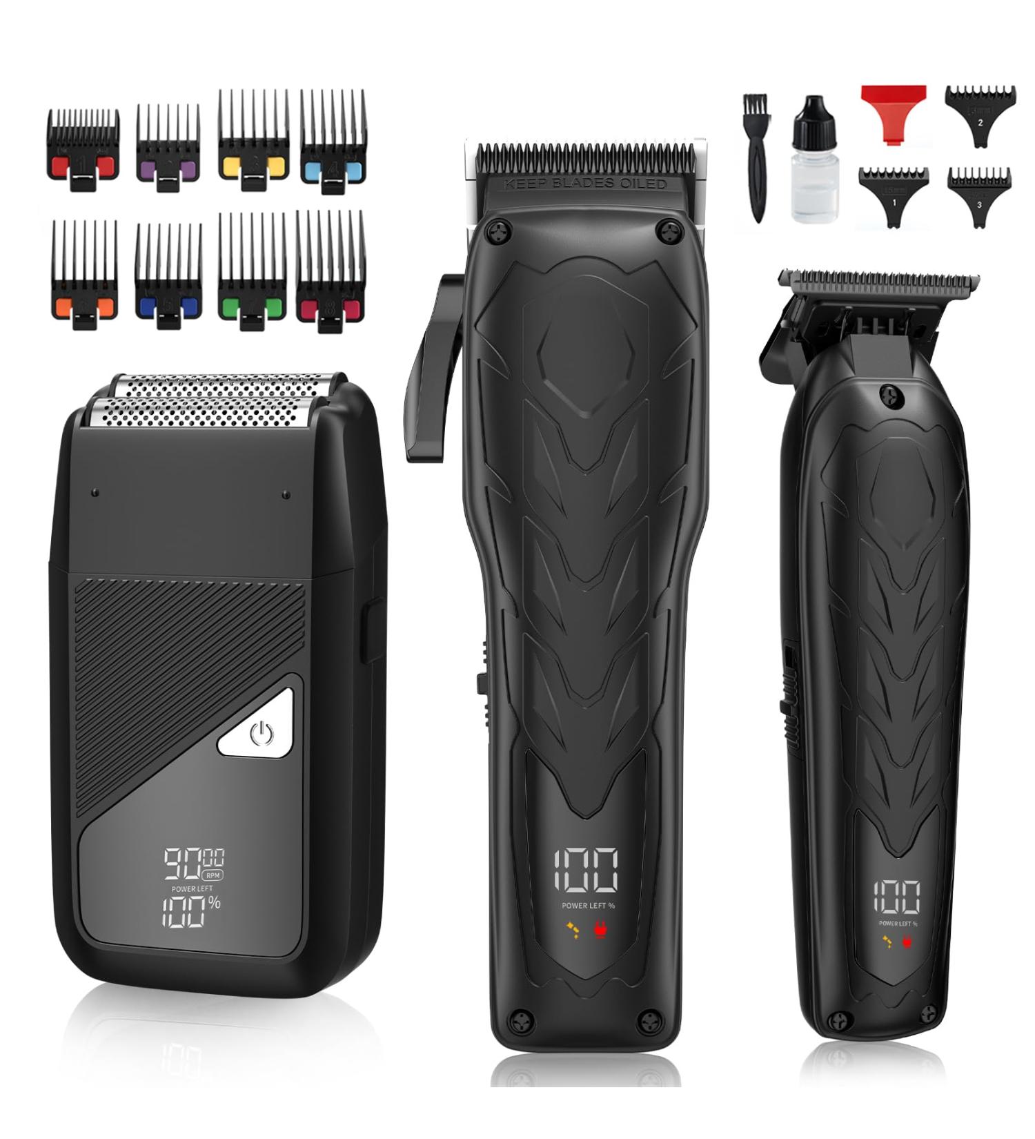 Professional Hair Clippers for Men - 7500 RPM Waterproof Beard Trimmer & 3-in-1 Hair Cutting Kit | Cordless Barber Clipper Set with LED Display - Perfect Men's Gift - Buy Online on GoSupps.com