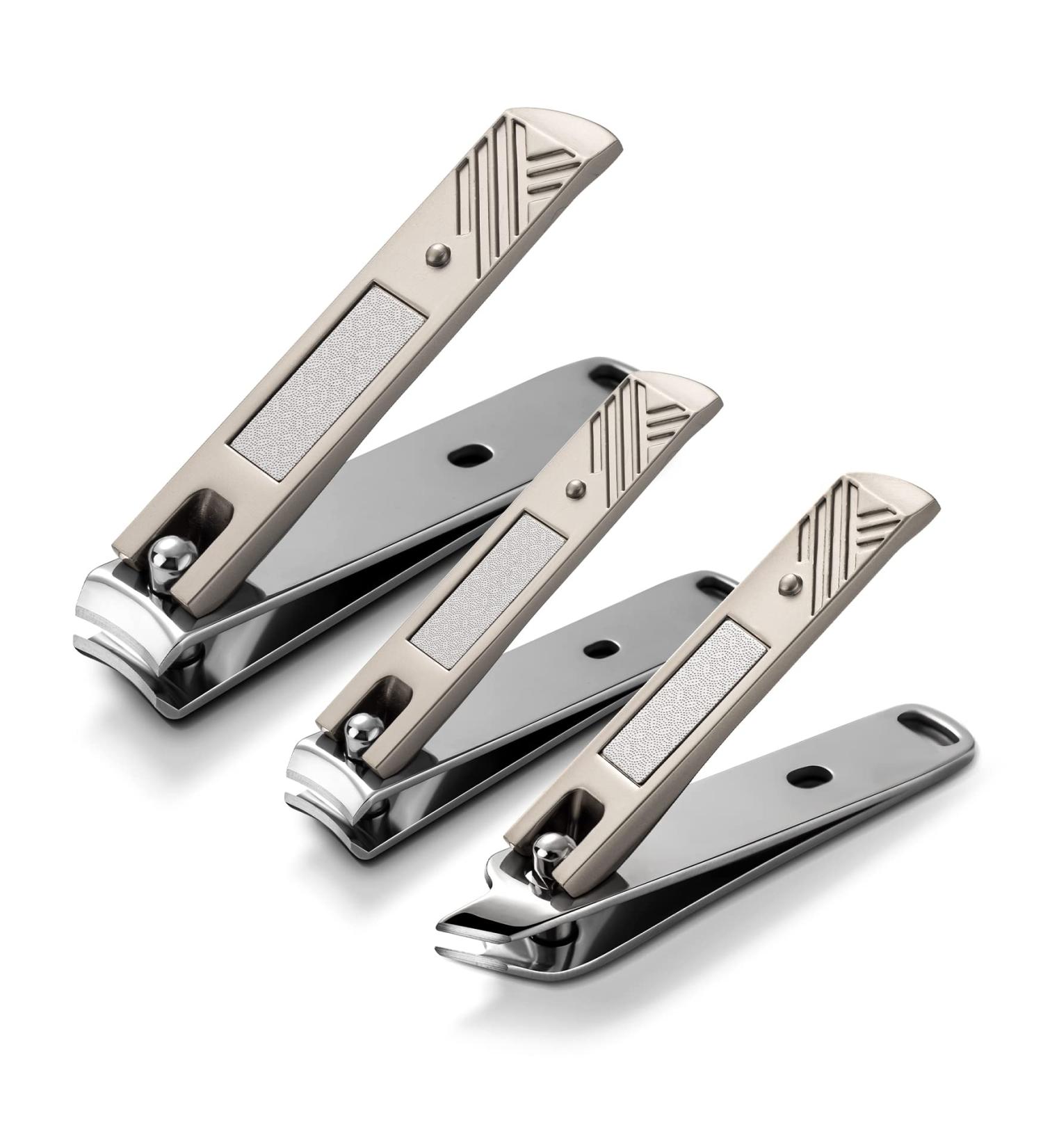 BEZOX Nail Clippers Set - Heavy Duty Stainless Steel Toenail Clippers for Thick Nails - Curved Blade Cutters for Precise Nail Trimming - Gold - Buy Online on GoSupps.com