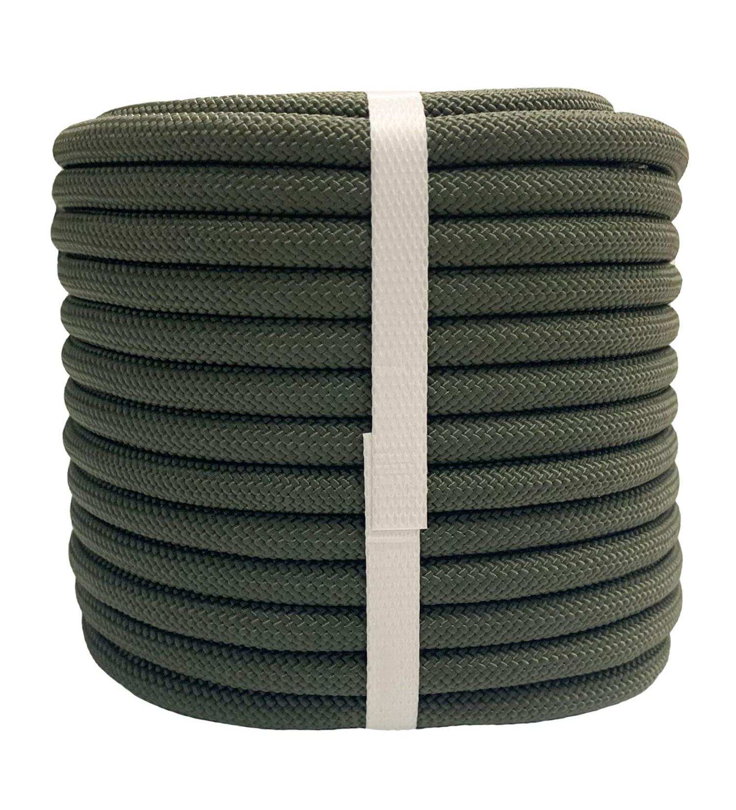 YUZENET 3/8inch x 100ft Braided Polyester Arborist Rigging Rope - High Strength Outdoor Rope for Rock Climbing, Hiking, Camping, Swing - ArmyGreen - Buy Online on GoSupps.com
