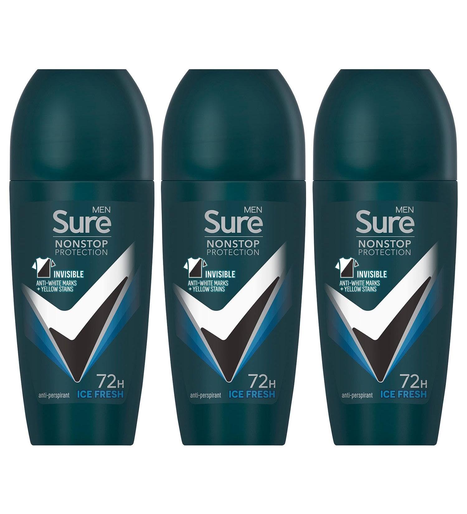 Sure 72H Nonstop Antiperspirant Deodorant 3 Pack Alcohol Free with Citrus Spicy & Woody Scent for Men 50ml (Ultra Fresh) - Buy Online on GoSupps.com