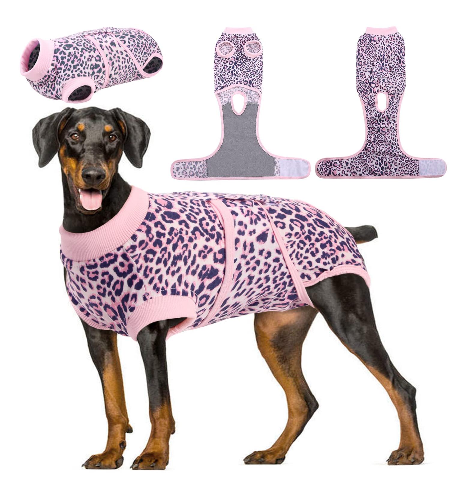 Kuoser Dog Post-Op Body | Breathable Dog & Cat Recovery Suit | Male Castration & Bitch Surgery Alternative | XL Pink Anti-Lick Neck Band - Buy Online on GoSupps.com