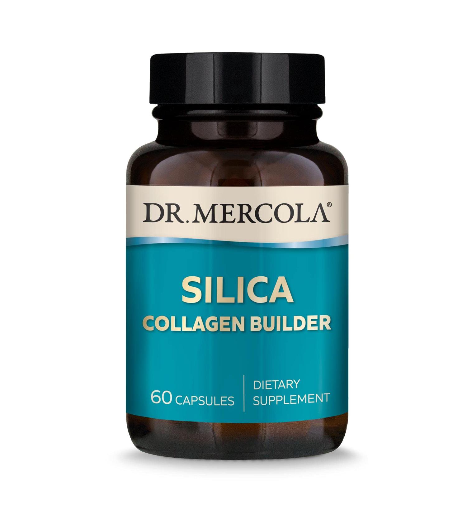 Dr. Mercola Silica Collagen Builder Dietary Supplement - 60 Capsules, Non-GMO, Gluten-Free, Soy-Free - Buy Online on GoSupps.com