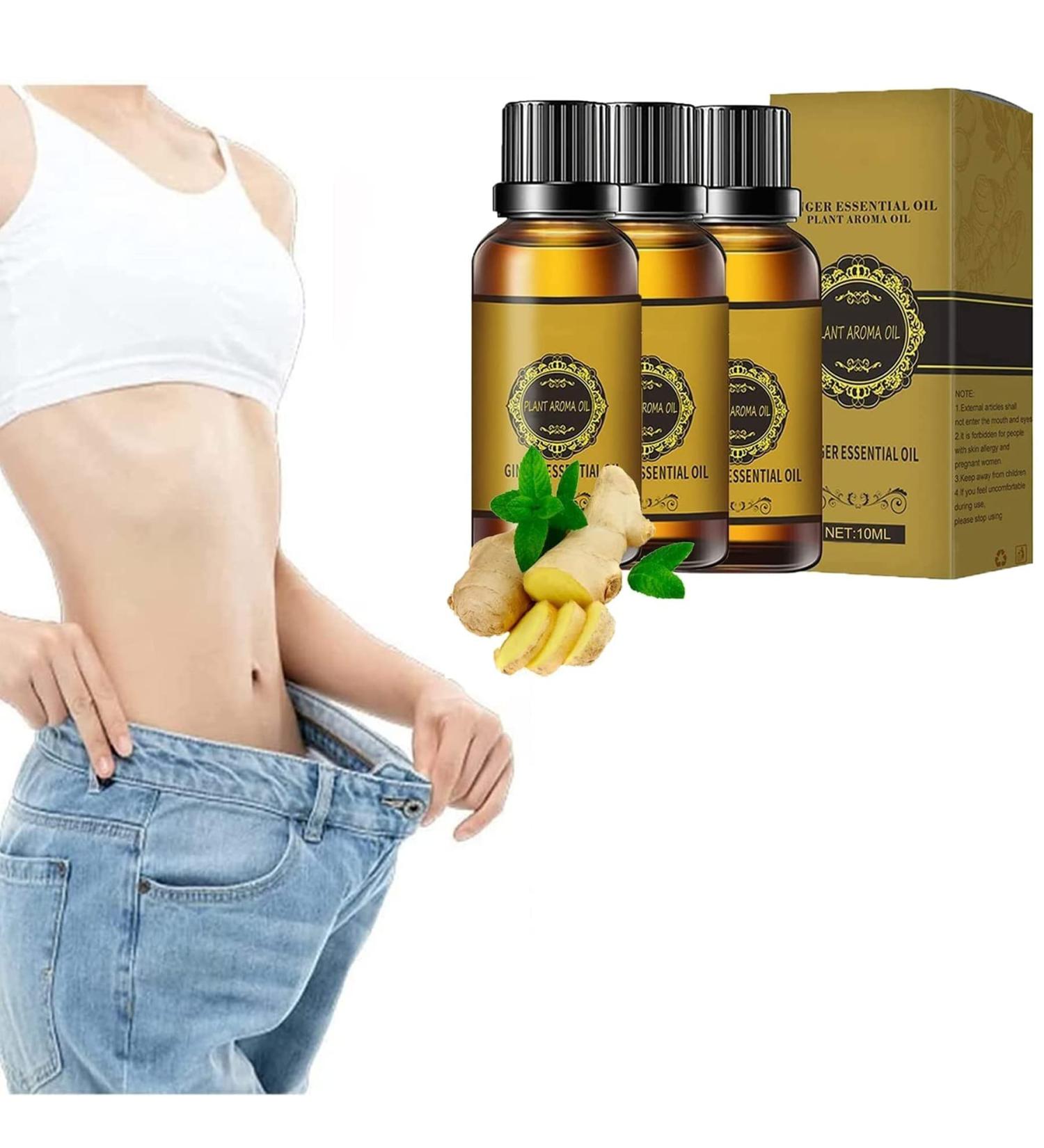 Abdominal Drainage Ginger Oil - 3PC Slimming Massage Oil for Stomach | Natural Lymphatic Therapy & Anti-Aging Essential Oil - Buy Online on GoSupps.com