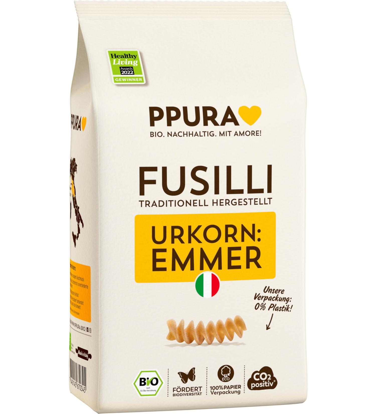 Pasta Fusilli Urkorn: Emmer 500 g - Buy Online on GoSupps.com