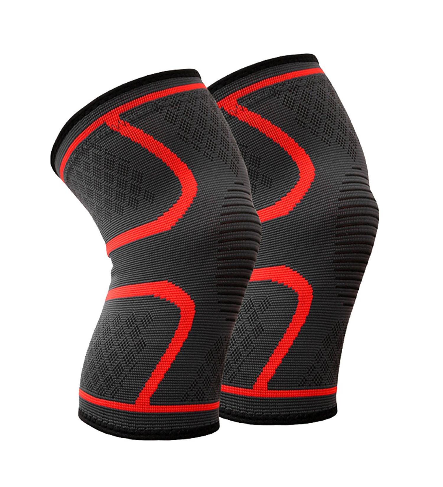 BESKEY Knee Support Pair - Anti-Slip Knee Brace for Arthritis Pain Relief and Injury Recovery - Breathable Compression Sleeve for Sports - Large Red - Buy Online on GoSupps.com
