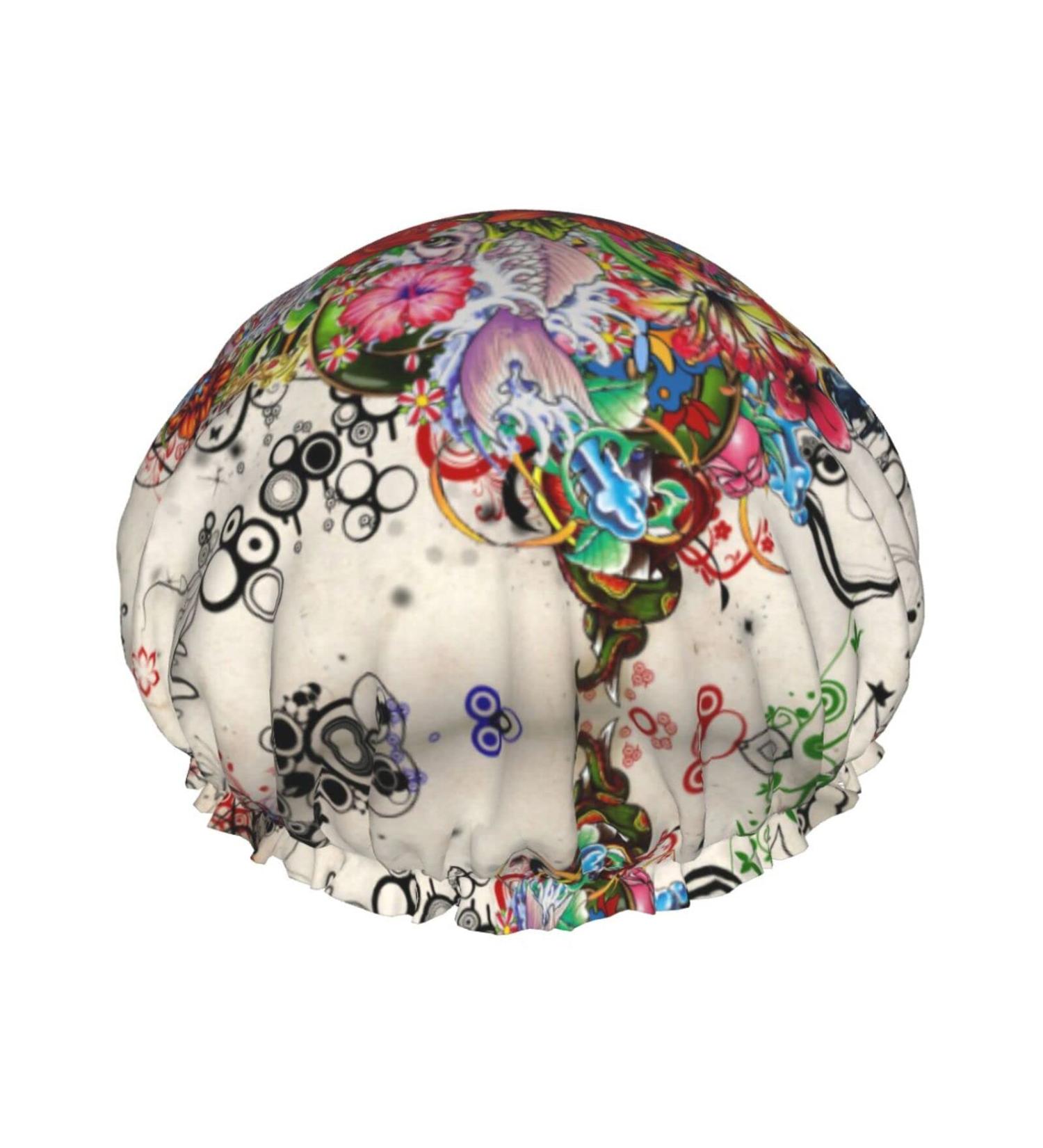 Love Heart Painting Shower Cap - Waterproof, Fits All Sizes & Hair Textures - Women's Bath Cap - Buy Online on GoSupps.com