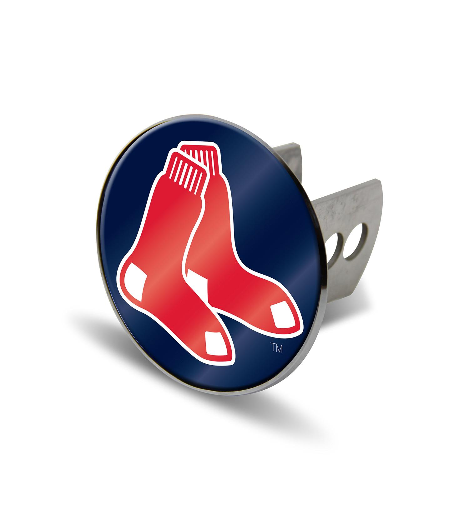 MLB Boston Red Sox Laser Cut Metal Hitch Cover, Large, Silver
