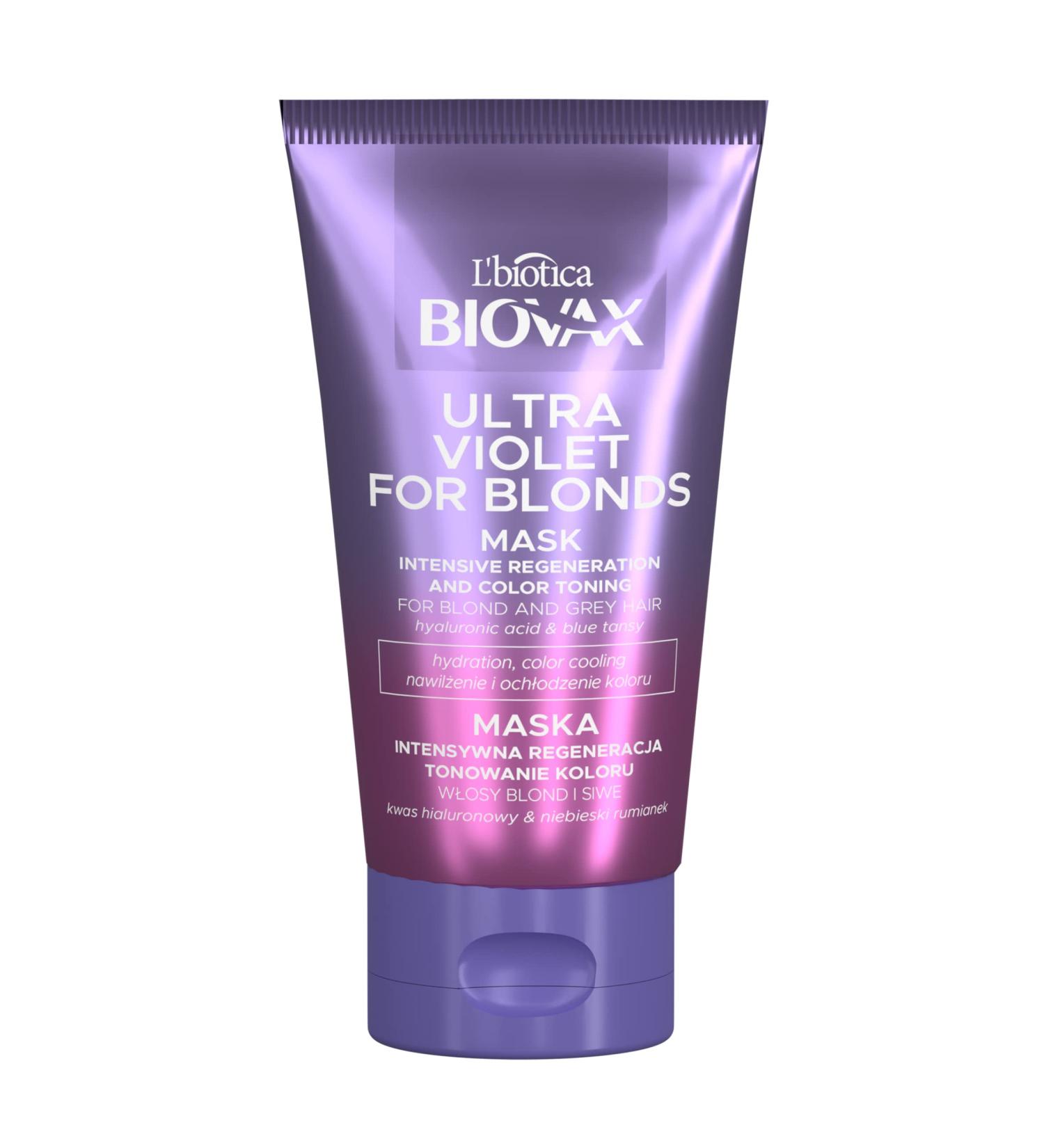 Biovax Ultra Violet Intense Regenerating Toning Mask for Blonde and Gray Hair 150ml