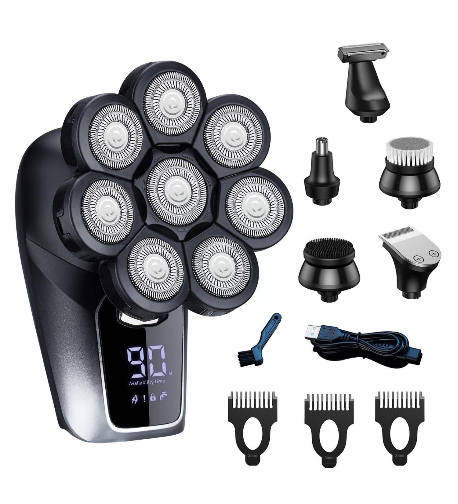 Best 8D Head Shavers for Bald Men | Waterproof Electric Shaving Set with Nose Hair Trimmer - Buy Online on GoSupps.com