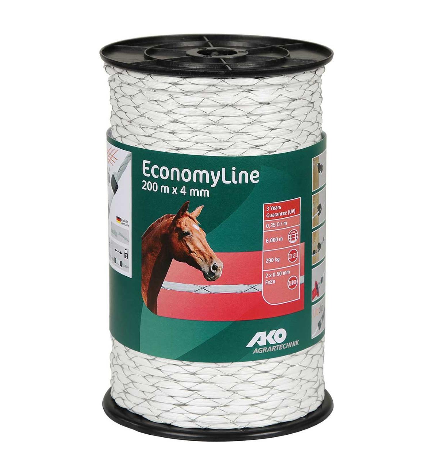 Kerbl PE rope X-Winding 200m 4mm 2x0.50mm FeZn