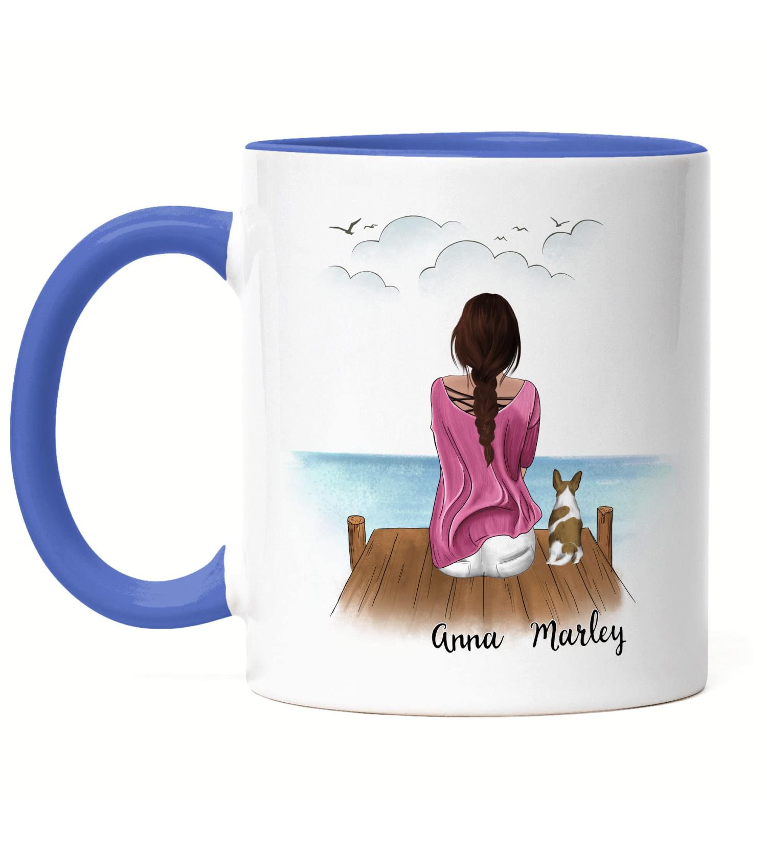 Personalized Kiddle-Design Dog Mom Mug - Unique Blue Gift for Dog Lovers & Owners - Buy Online on GoSupps.com