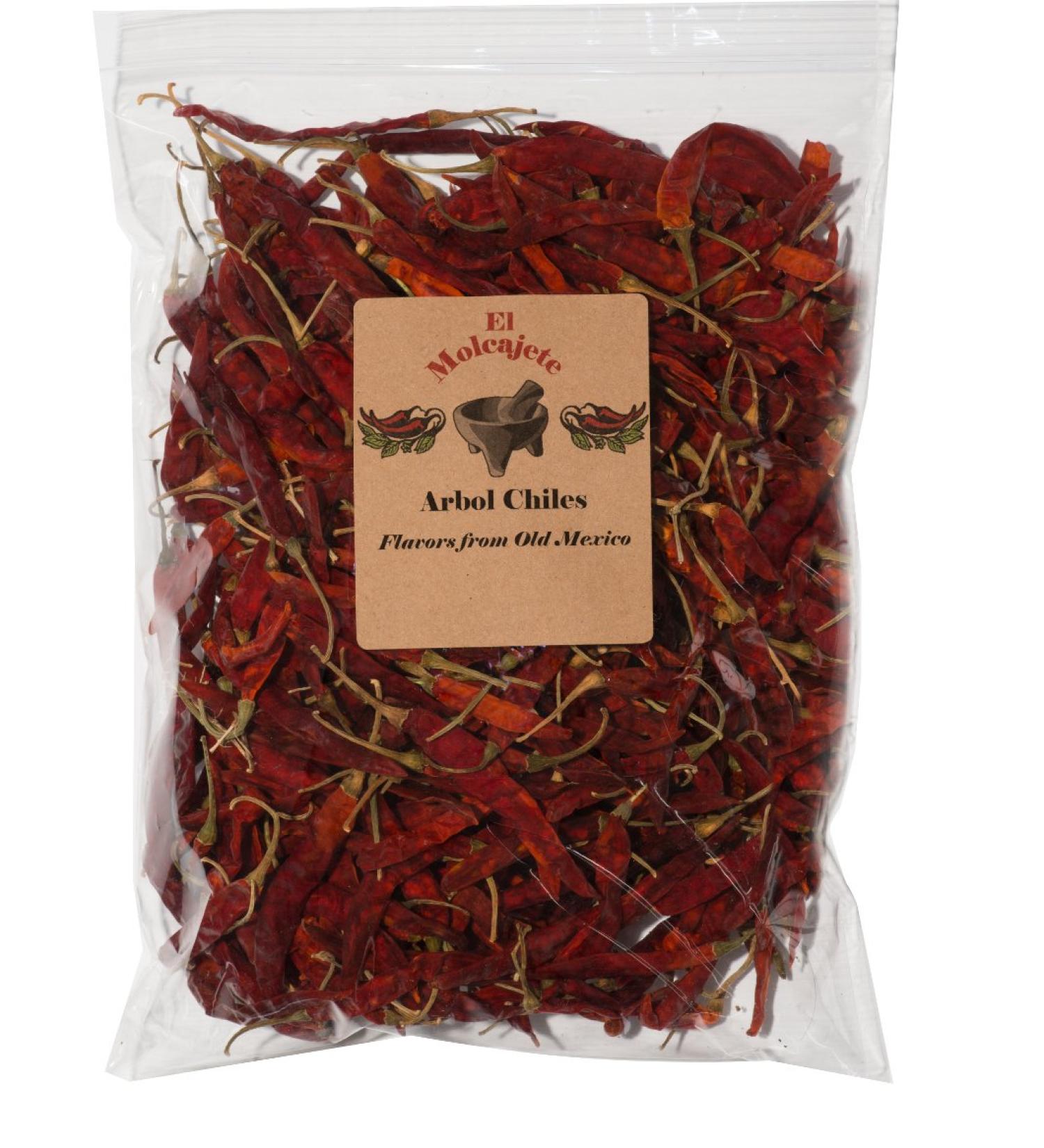 El Molcajete Arbol Chile Whole Dried - 8 oz | Versatile for Mexican Recipes, Tamales, Salsa, Chili, Meats, Soups, Stews & BBQ - Buy Online on GoSupps.com