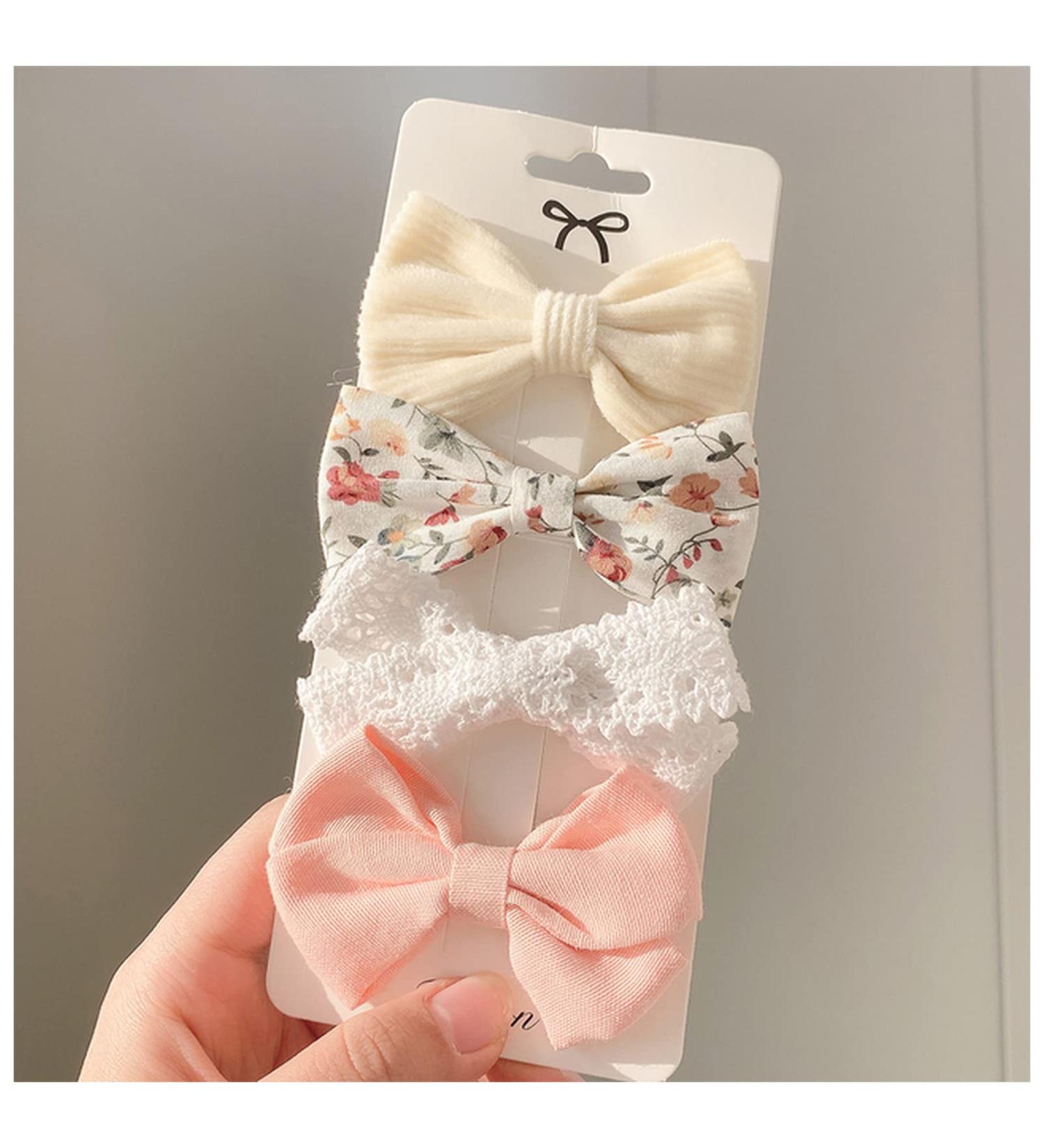 Hair Clips 4 pieces/set of cotton and linen leopard print bow hairpins suitable for cute hairpins safety hairpin headdress Blue Hair Clips (Size : 2) - Buy Online on GoSupps.com