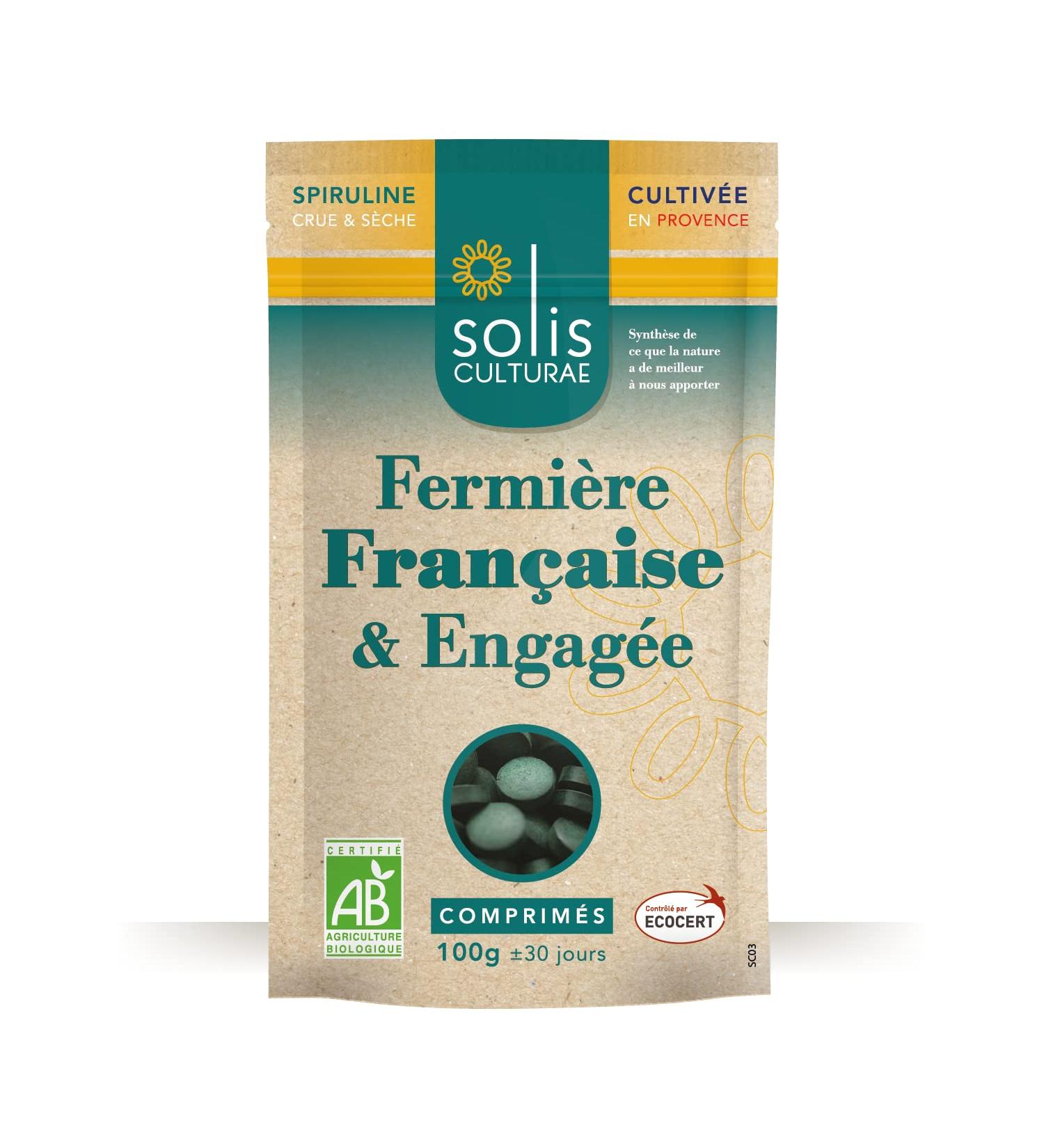 Organic spirulina AB French / 1 sachet 100 g or 200 tablets 100% spirulina / 30 days of cure / Strengthens immunity / Rich in iron / Antioxidant / Boosts the body. Company SOLIS CULTURAE - Buy Online on GoSupps.com