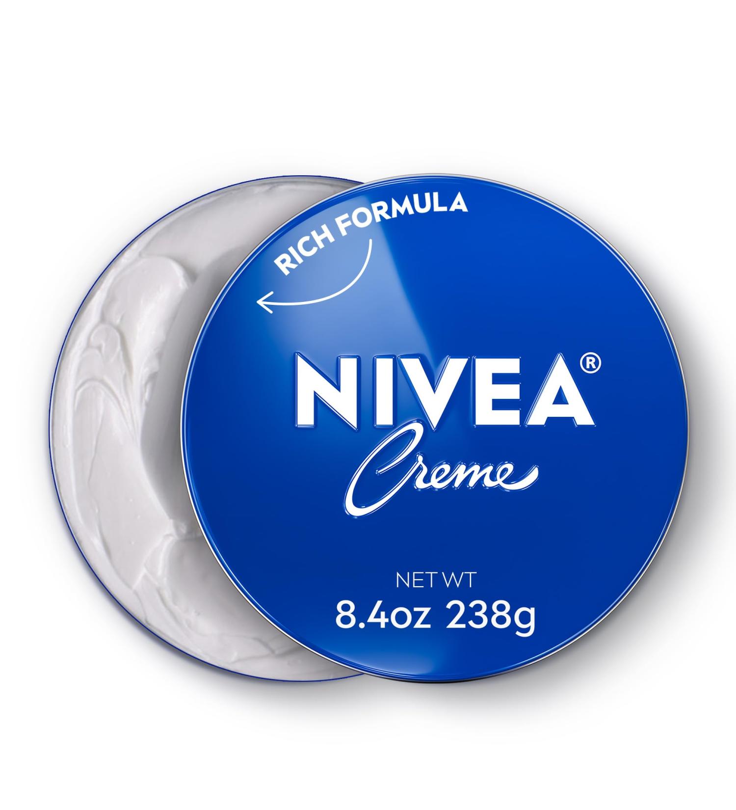NIVEA Creme Body Face and Hand Moisturizing Cream German Formula Rich Body Moisturizer with Provitamin B5 8.4 Oz Tin - Buy Online on GoSupps.com