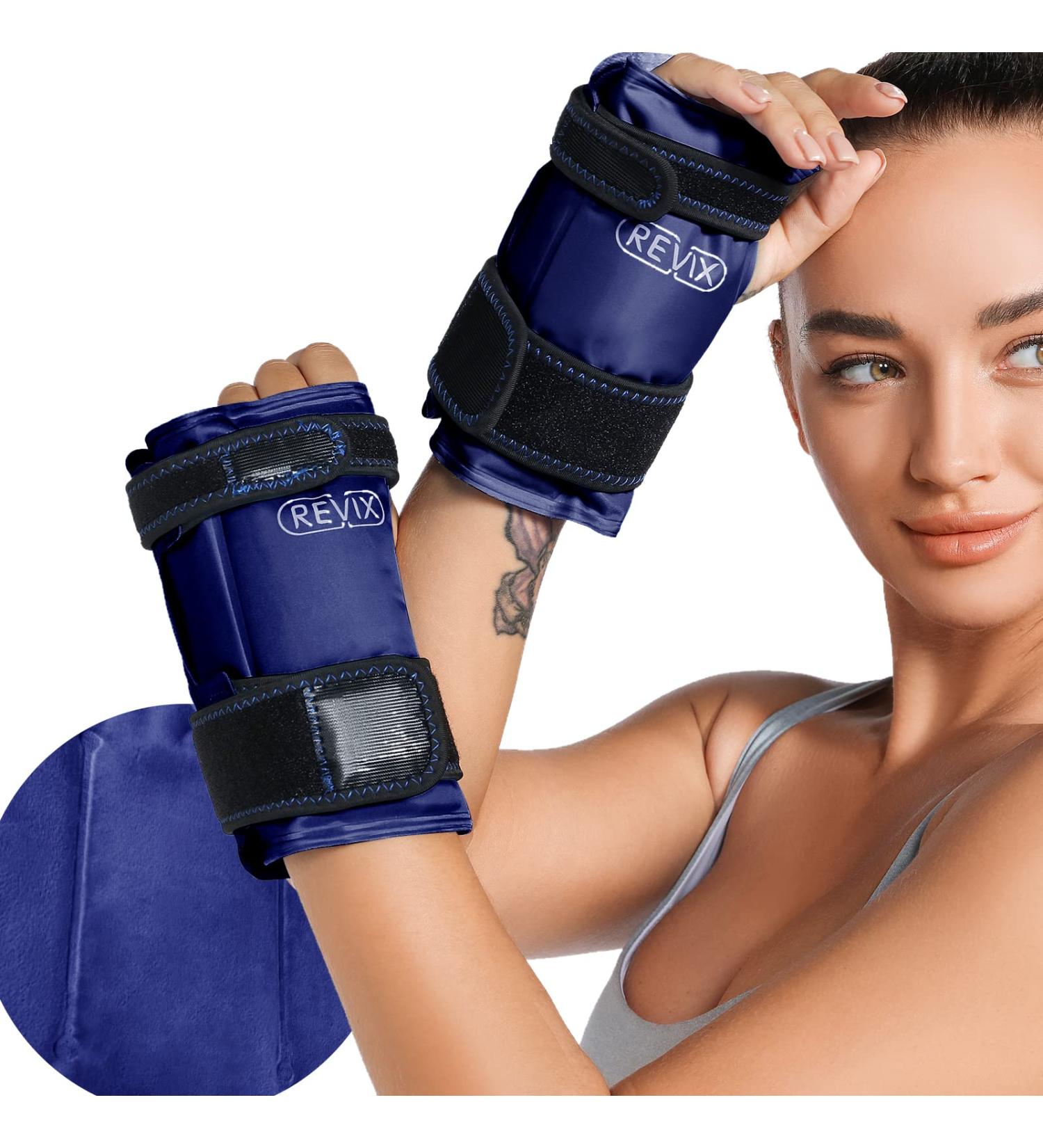 REVIX Wrist Ice Pack Wraps - 2-Piece Set for Carpal Tunnel Relief and Hand Injuries - Reusable Gel Packs for Rheumatoid, Tendinitis, and Swelling - Navy - Buy Online on GoSupps.com