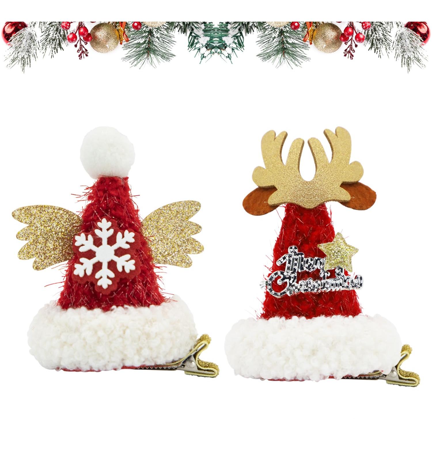 ALLY-MAGIC Christmas Hair Clip Cute Santa Hat Decor Hair Clip for Girls Red Christmas Hair Clips Barrettes Party Birthday Festival Support Baby Gifts Y6-SDMFJ(Snow&Fawn) - Buy Online on GoSupps.com