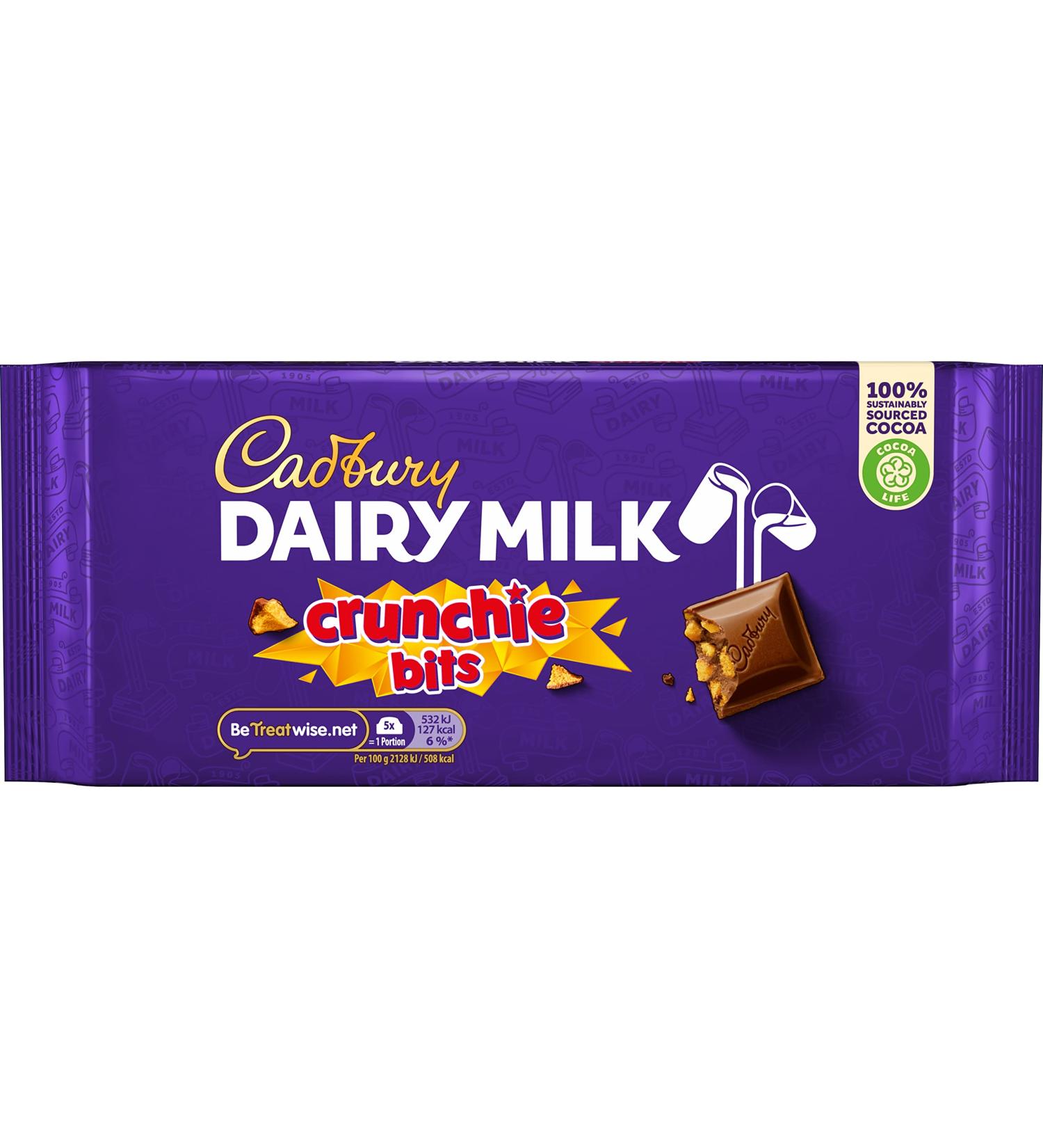  Cadbury Cadbury Crunchie Bits Chocolate 4 x 200g - Creamy Milk Chocolate with Crispy Chunks - Delicious Sweets with a Sweet Full-bodied Taste - Crunchie Bits - Buy Online on GoSupps.com