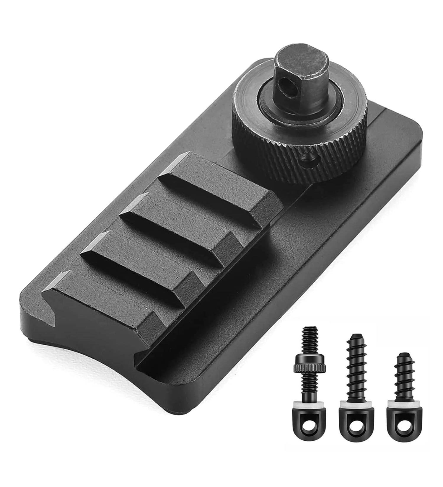 HUNTPAL Sling Stud Picatinny Rail Bipod Adapter | Aluminum 3 Slots 1913 Rail Mount with Anti-Slip Base - Buy Online on GoSupps.com