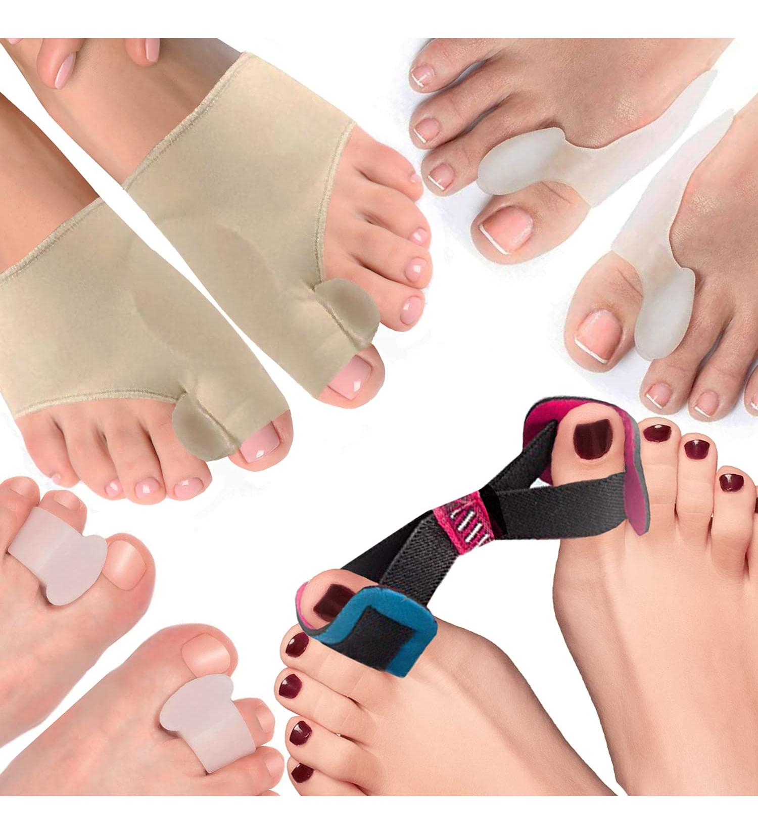 Bunion Corrector Kit - 7 Piece Hallux Valgus Relief Sleeves Set for Toe Separation and Alignment - Buy Online on GoSupps.com