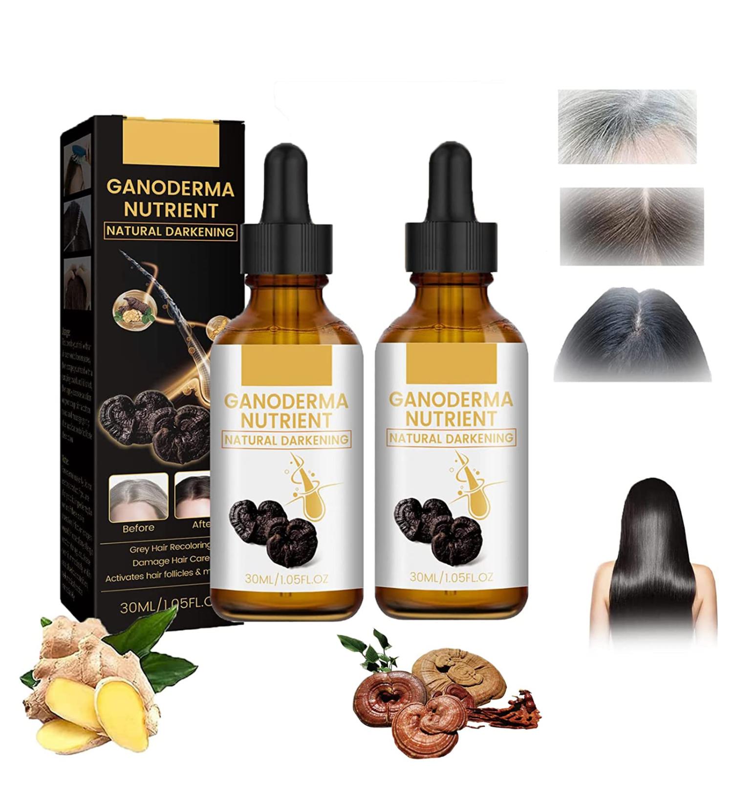 Darka Pro Anti-Greying Hair Serum Hair Darkening Serum Ganoderma Nutrient Natural Blackout Serum Hair Growth Serum Anti-Greying Hair Growth Oil (2 Pieces) - Buy Online on GoSupps.com