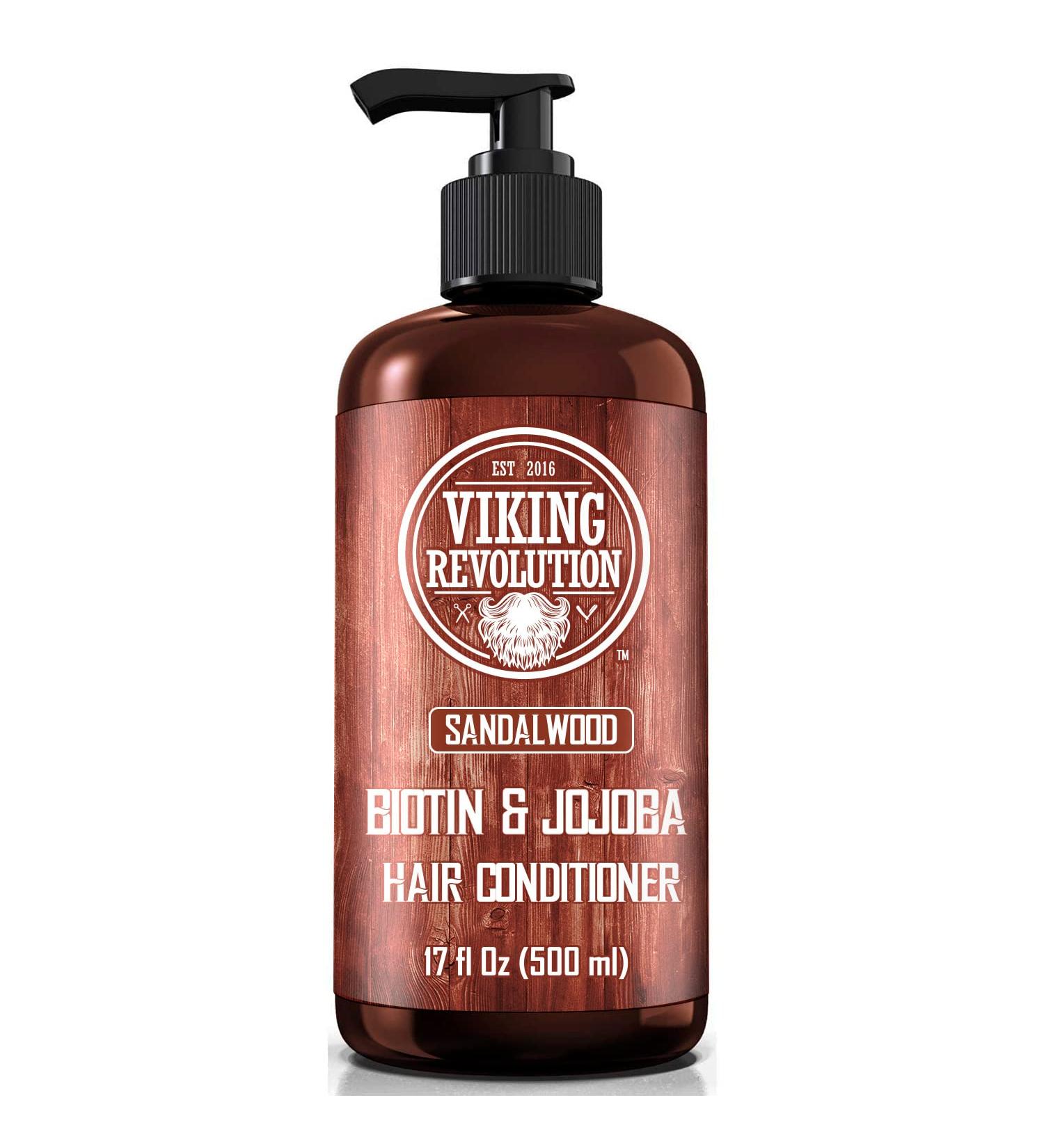 Viking Revolution Sandalwood Conditioner for Men - Biotin & Jojoba Oil Natural Hair Care 17 Oz - Best Men's Conditioner with Vitamin B5 - Buy Online on GoSupps.com