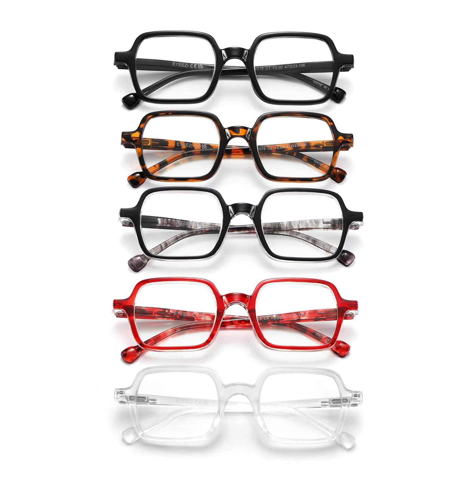 Blue Light Blocking Reading Glasses for Men & Women - Stylish UV400 Eyeglasses 5 Pack Mix - Perfect for Computer Use - Buy Online on GoSupps.com