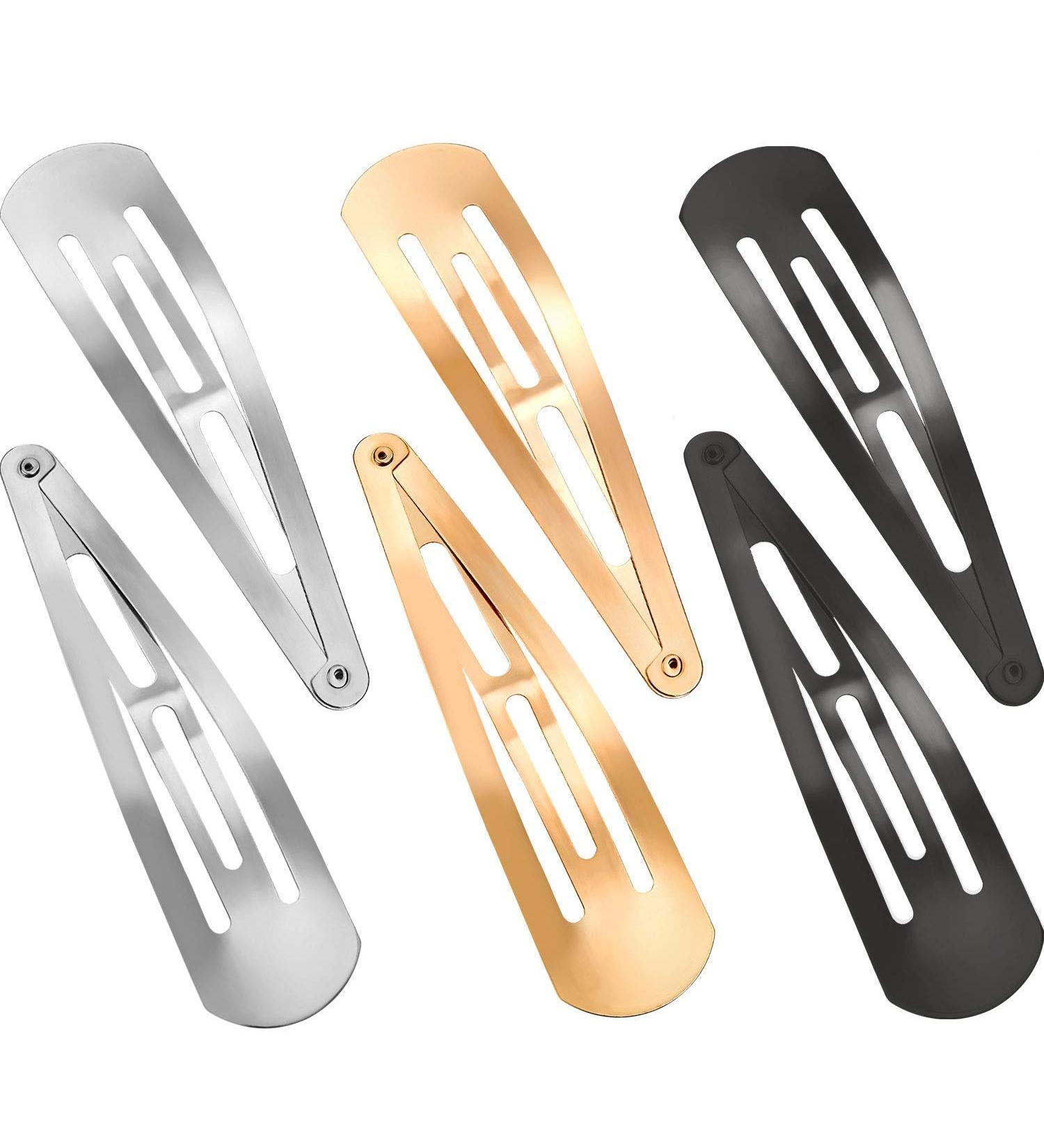 30 Pack Large Metal Snap Hair Clips for Kids & Women - No Slip Hairpins in Gold Silver Black | Perfect Hair Jewelry - Buy Online on GoSupps.com