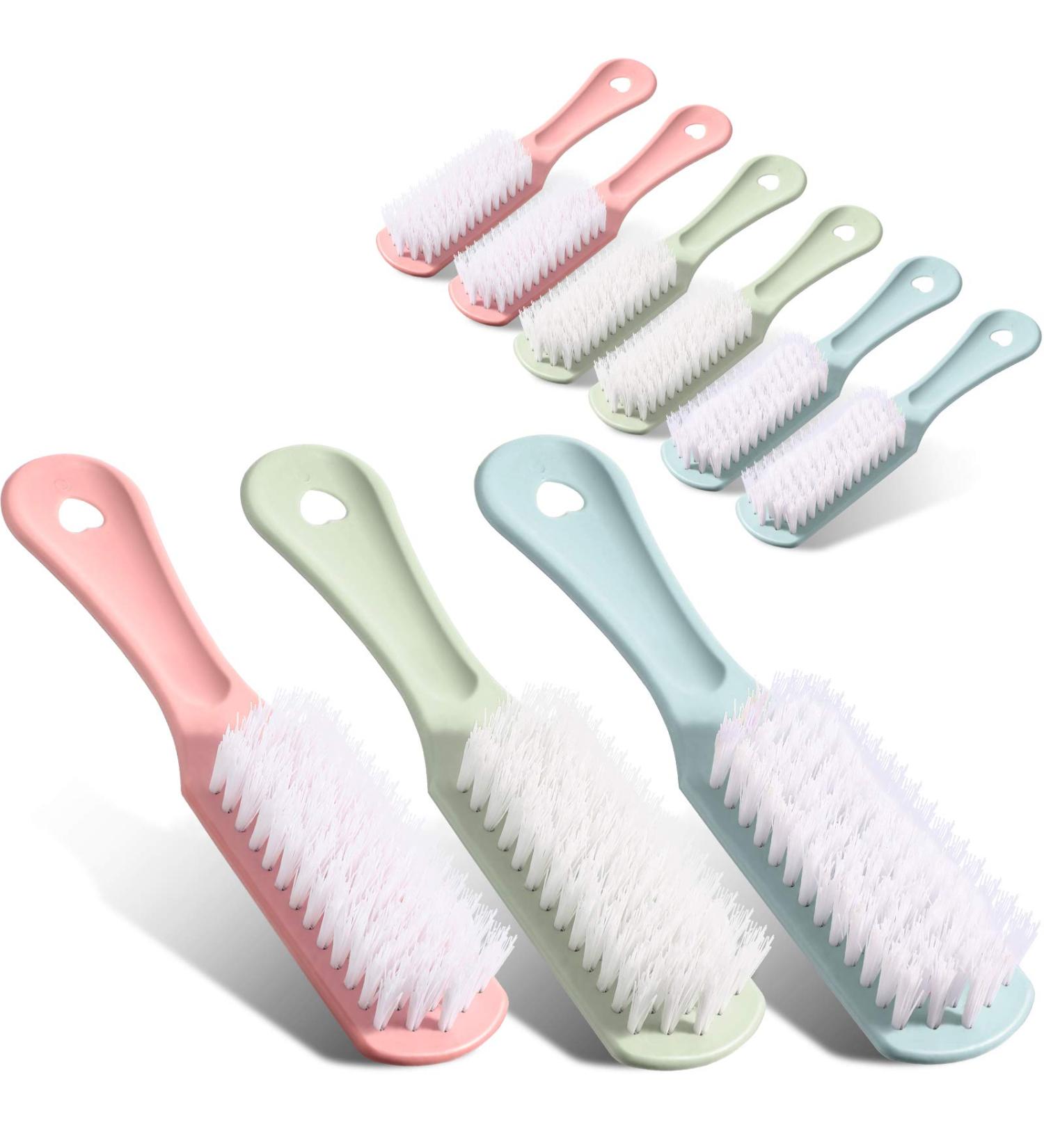9-Piece Handle Grip Nail Brush Set for Cleaning - Manicure Tools for Toes and Nails - Men and Women - Green, Pink, Blue - Buy Online on GoSupps.com