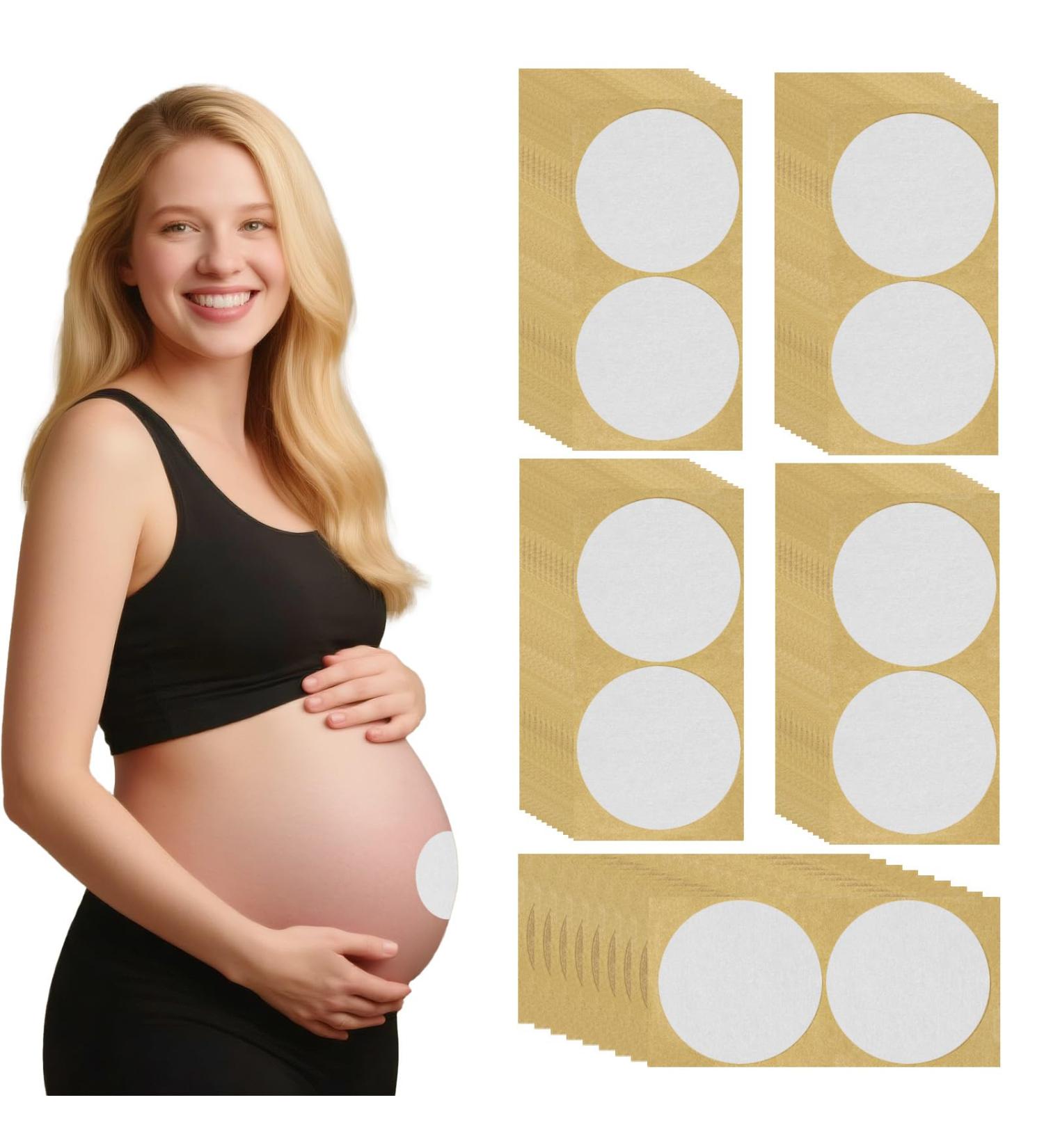 ZhowHoHo 100 Pcs Pregnancy Belly Button Cover Patch 2.16" Reusable Hide Belly Button Cover for Use Under Pregnancy Shirt (100 Whtie Normal) - Buy Online on GoSupps.com