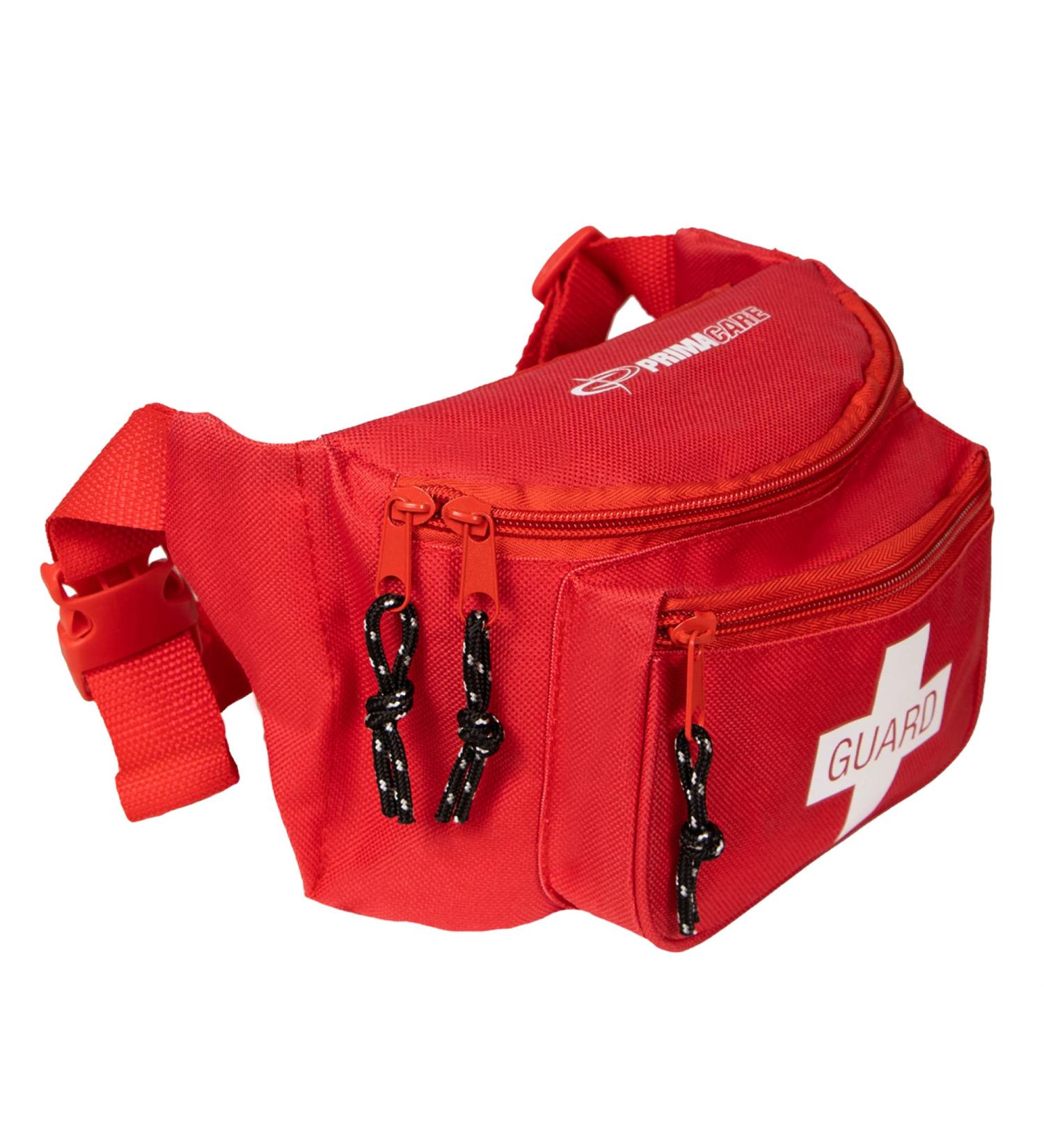 Primacare KB-8004 First Aid Fanny Pack | Empty Emergency Equipment Set | 3-Pocket Lifeguard Waist Travel Bag | Red | 8x2x6 - Buy Online on GoSupps.com