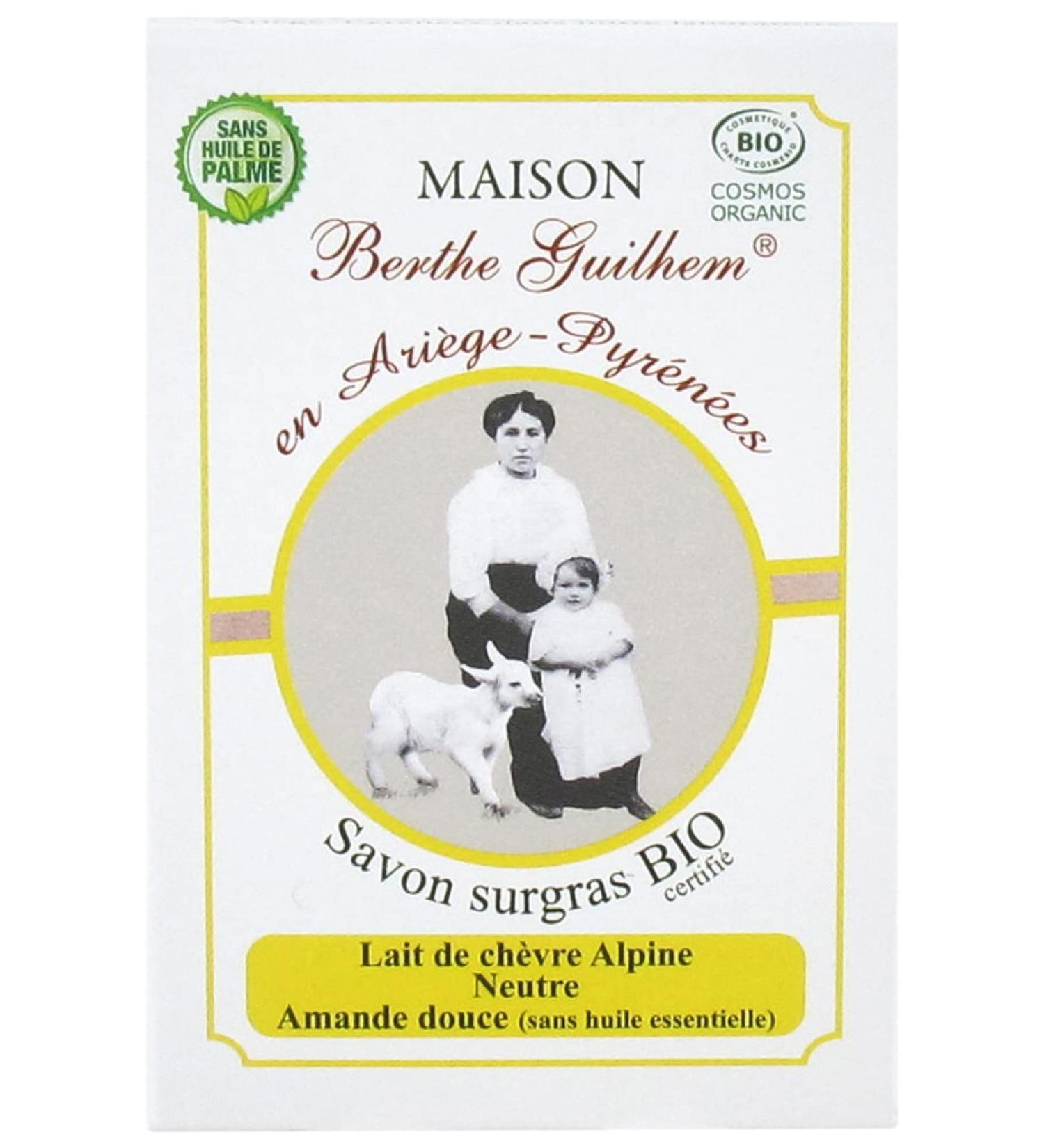 Maison Berthe Guilhem Superfatted Soap with Neutral Alpine Goat's Milk and Organic Sweet Almond 100g