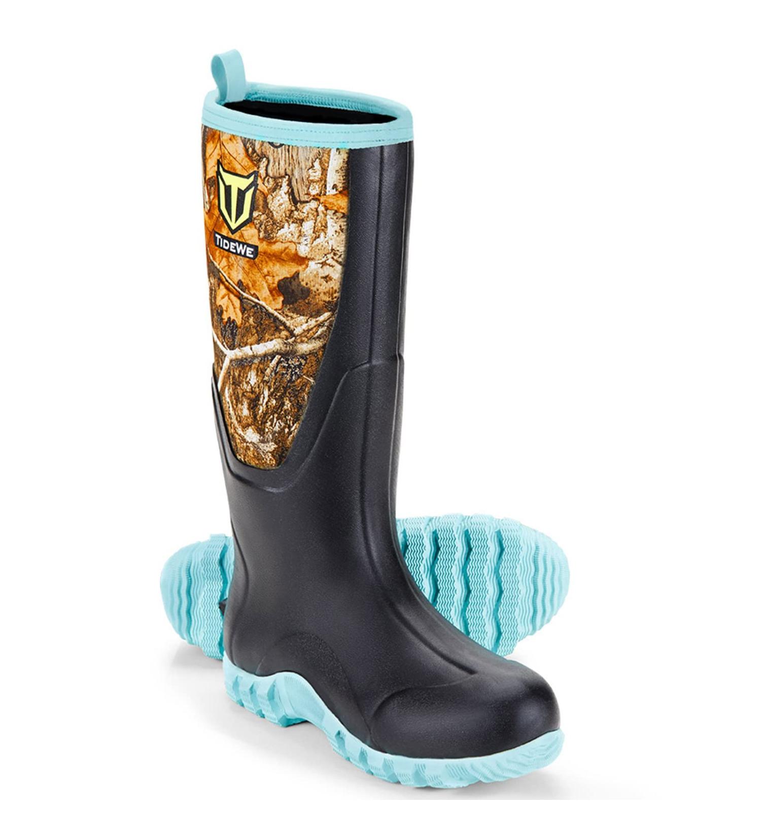 TIDEWE Women's Multi-Season Waterproof Rubber Boots - Pink & Green, Size 8 - Buy Online on GoSupps.com