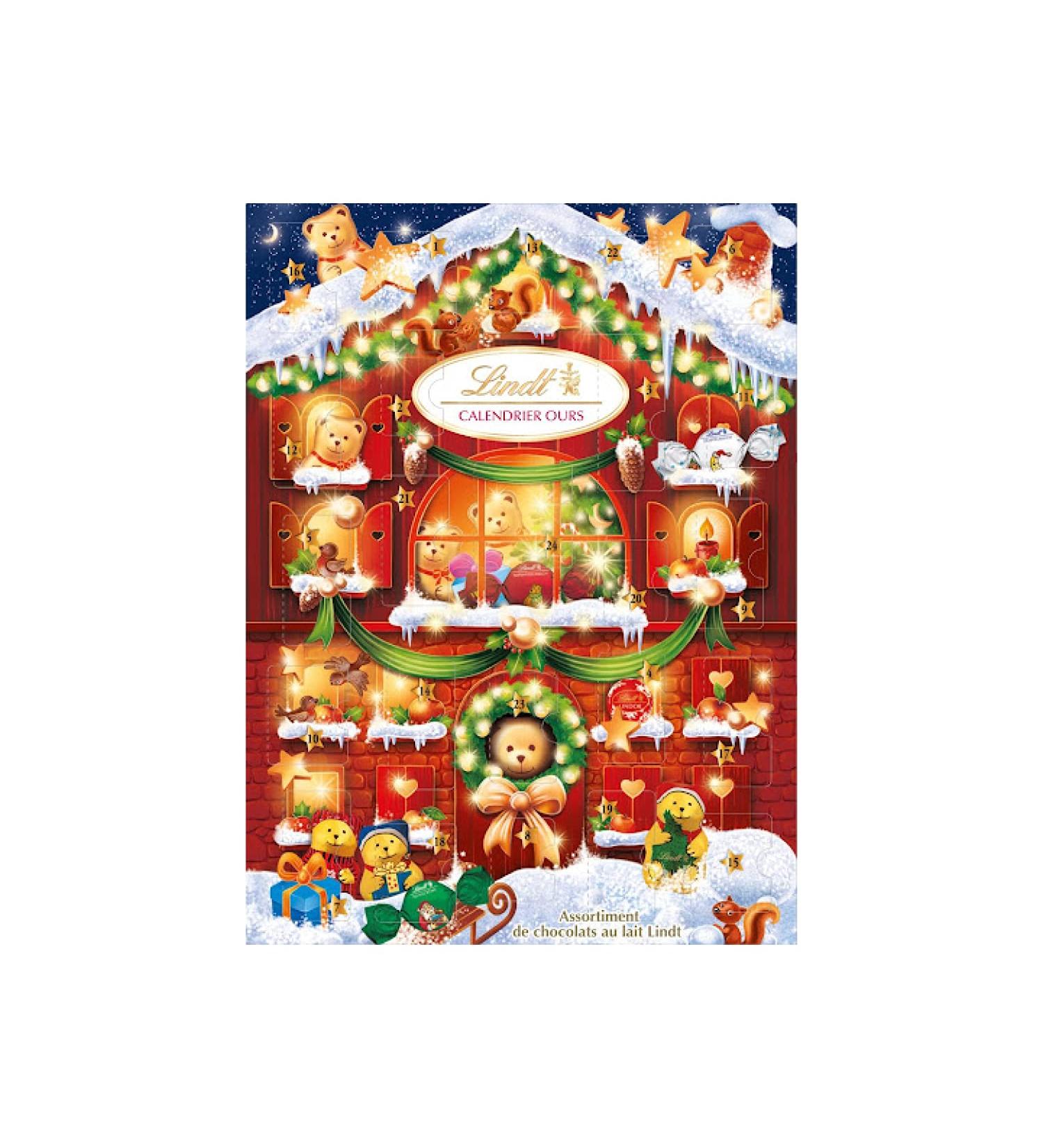 Lindt Advent Calendar BEAR - Advent Calendar for Children - Milk Chocolate - Bears Bars Sweets - 172 - Buy Online on GoSupps.com