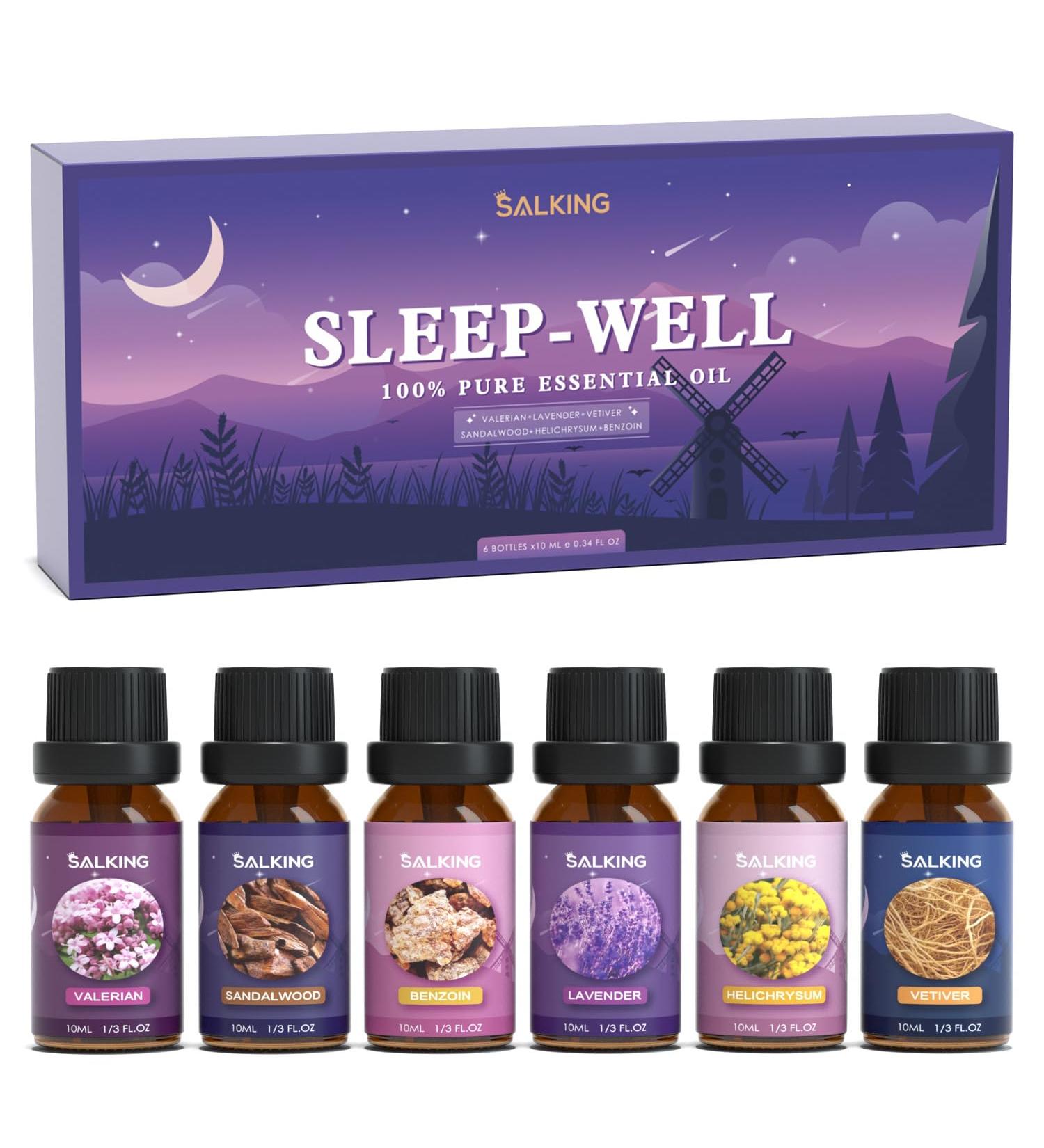 Lake Sleep Essential Oil Set Aromatherapy Gift with Vetiver Lavender & More (6x10 ml) - Pure Fragrance Oils for Diffusers & Humidifiers - Buy Online on GoSupps.com