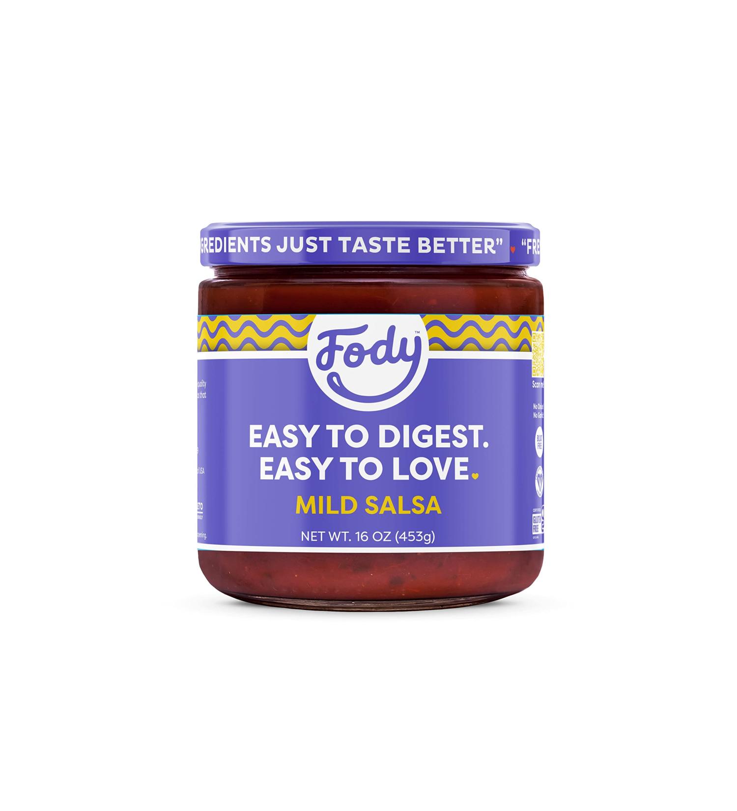 Fody Foods Vegan Mild Salsa | Chunky Tomato Jalapeno | Low FODMAP & Gut Friendly | Gluten & Lactose Free | Non GMO - Buy Online on GoSupps.com