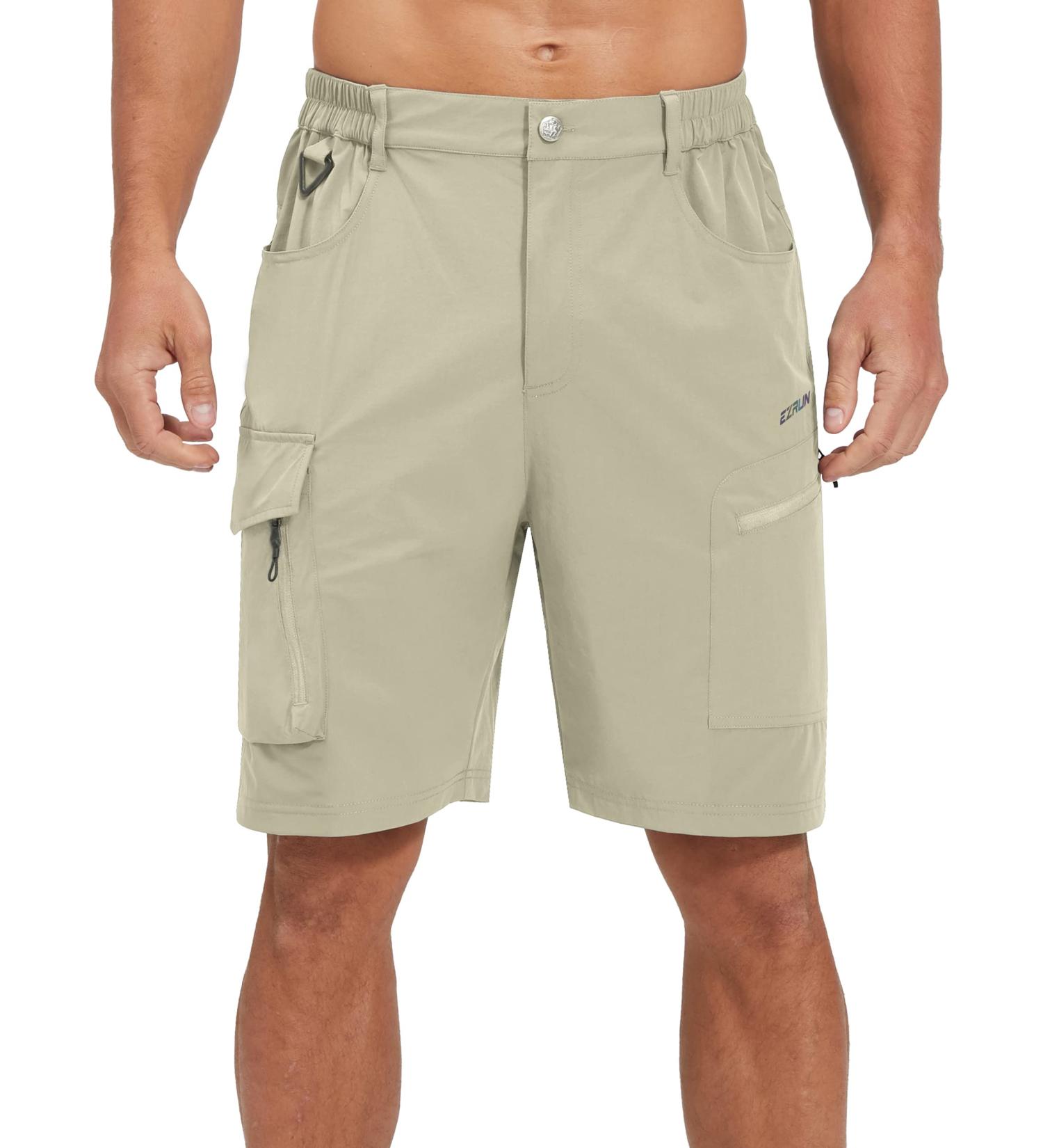 EZRUN Men's Quick Dry Hiking Cargo Shorts - Pure Khaki, X-Large - Buy Online on GoSupps.com