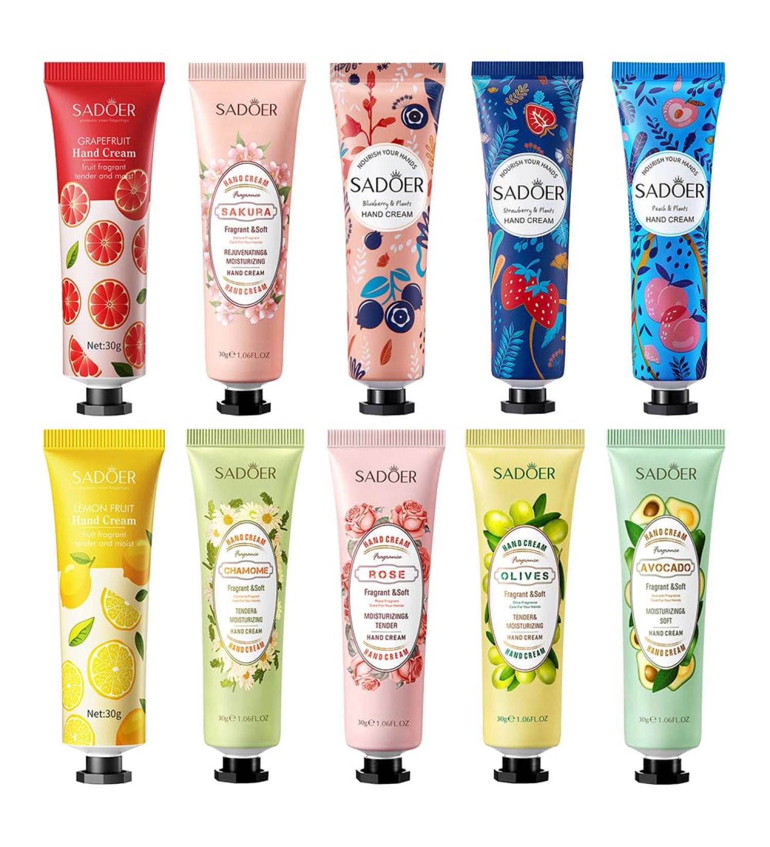 BakerMiche 10 Pack Hand Cream Daily Moisturizing Hand Lotion Travel Size Hand Cream Deeply Nourishing for Dry Hands Christmas Mothers Day Gifts - Buy Online on GoSupps.com